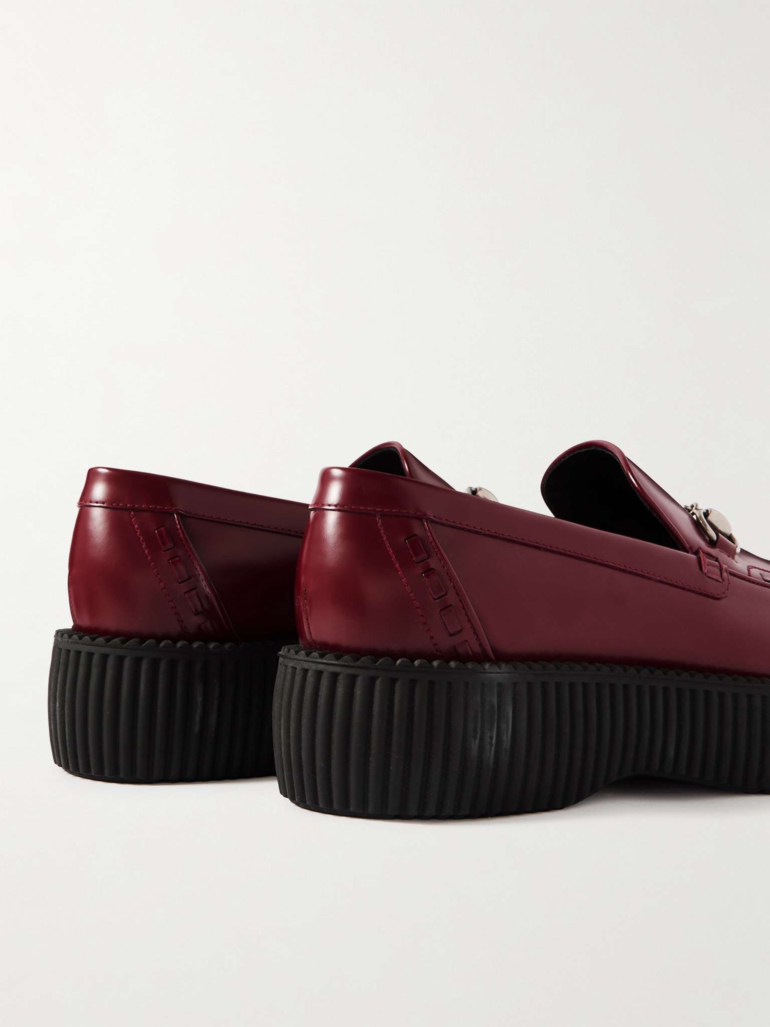 Horsebit Leather Platform Loafers - 5