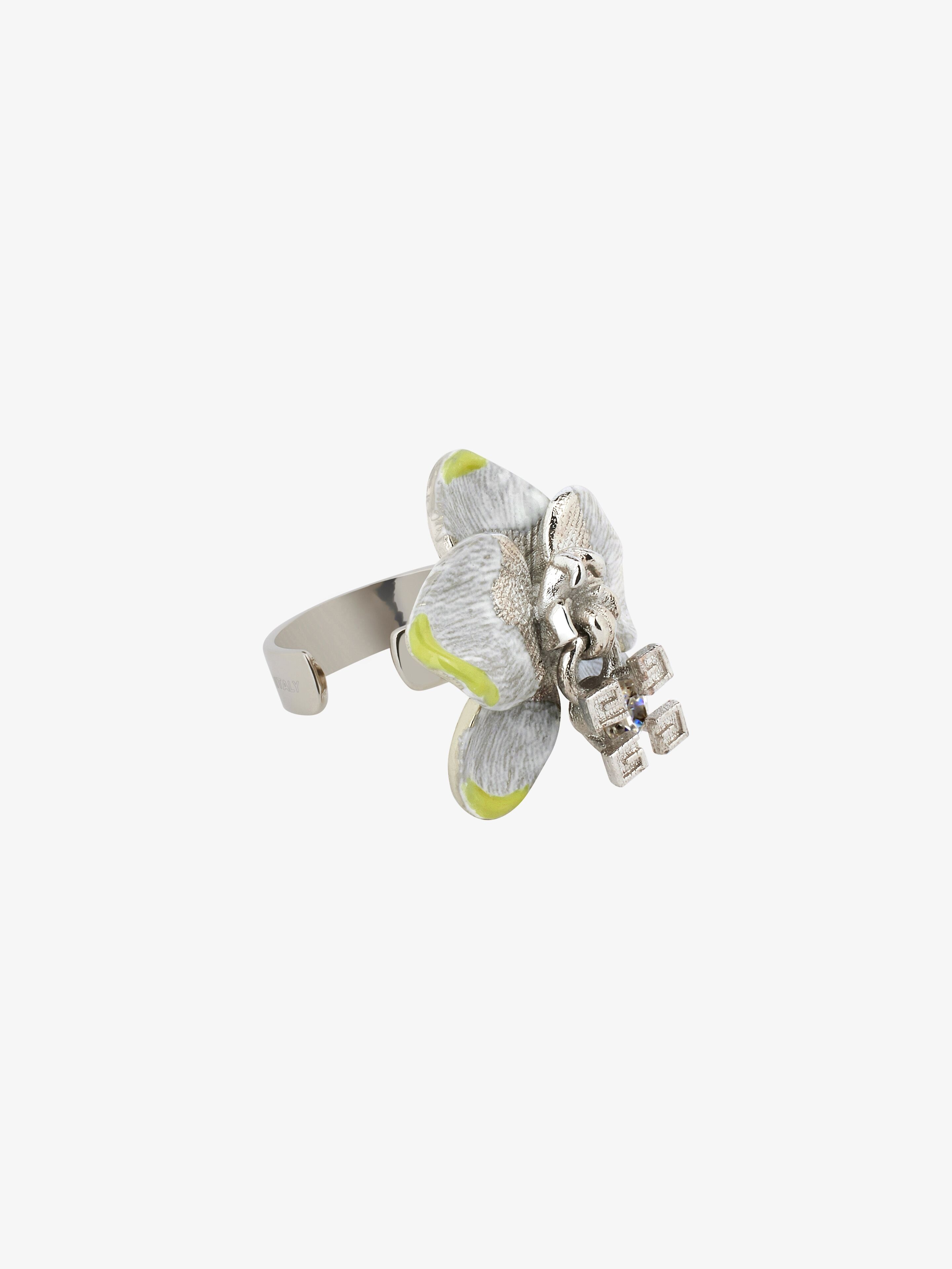FLOWER EAR CUFF IN METAL, ENAMEL AND CRYSTAL - 4