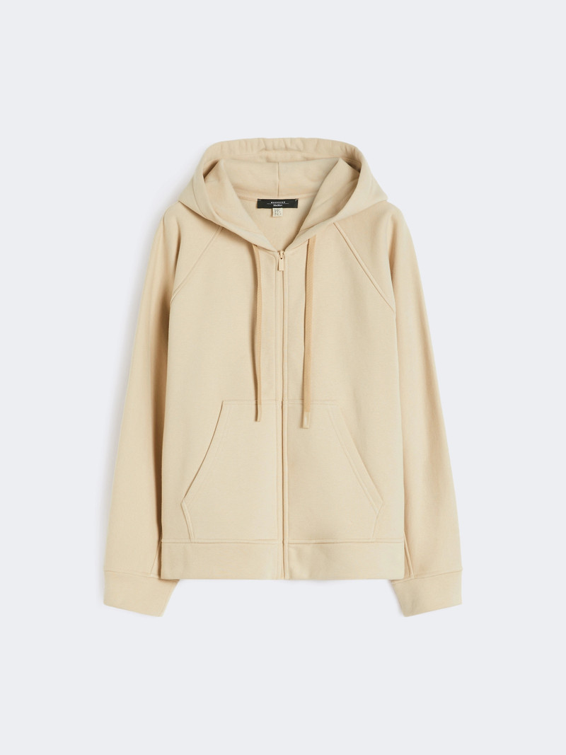 NUVOLE Cotton zip-up sweatshirt - SAND 1