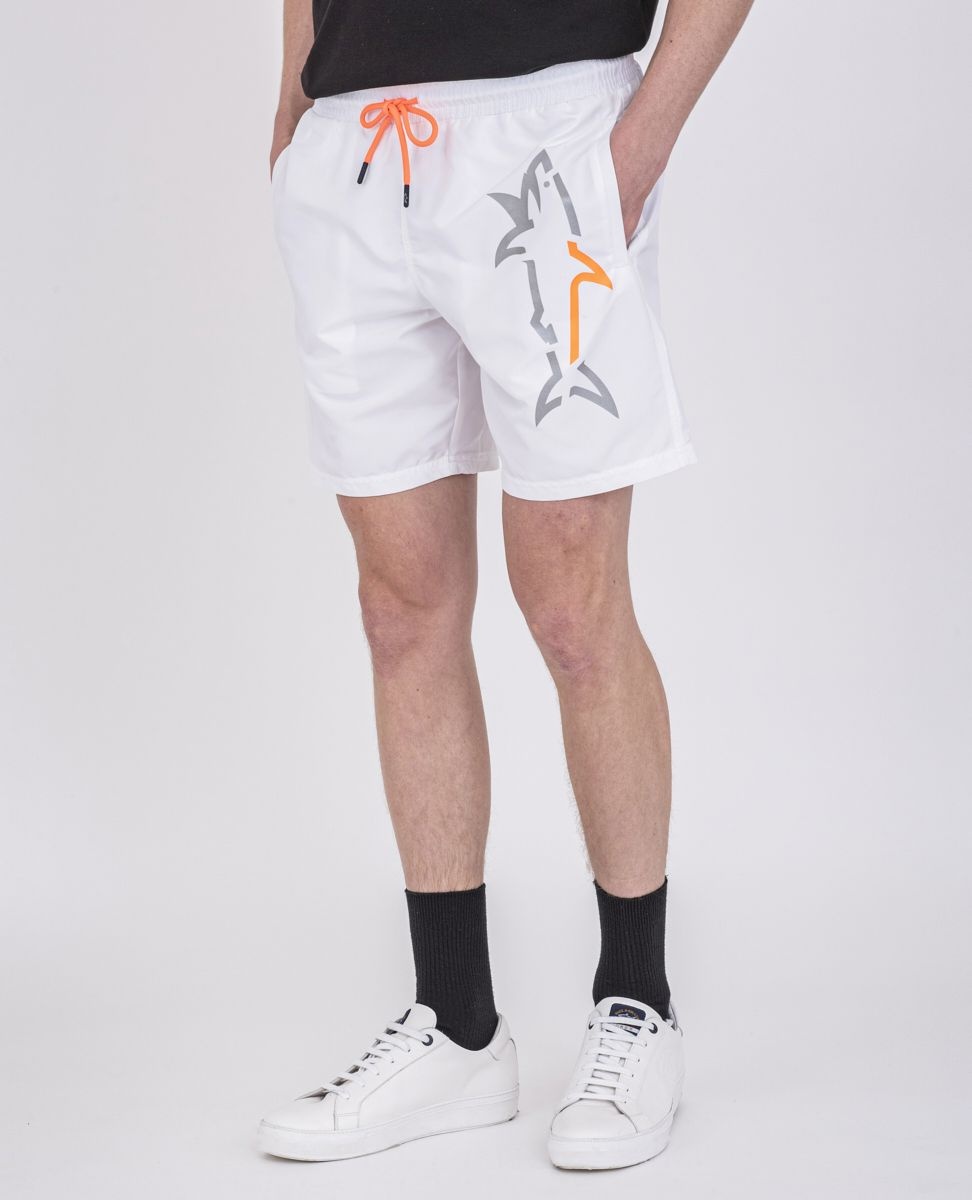 Swim Shorts With Fluo Printed Shark - 2