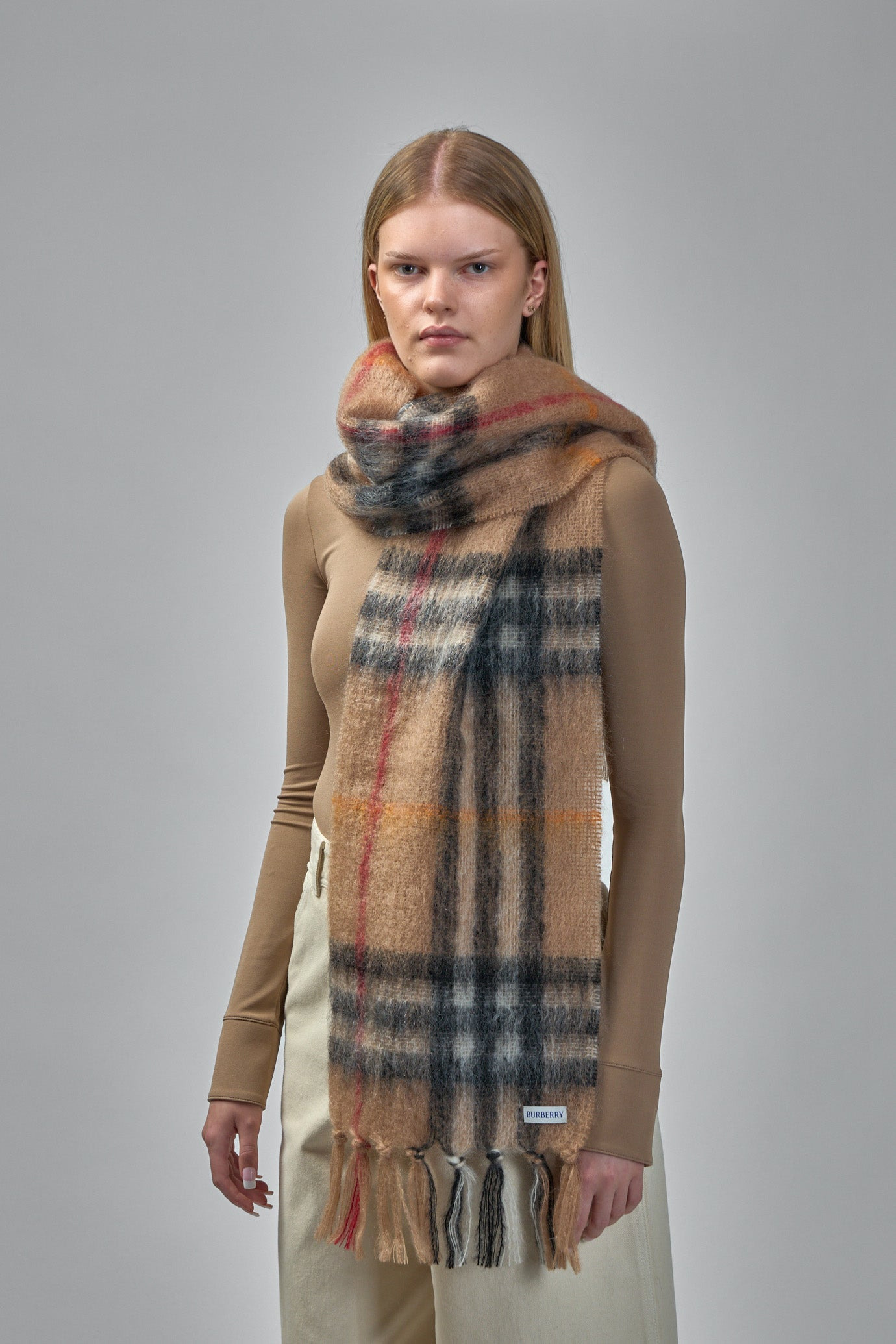 Checked Fringed Scarf - 4