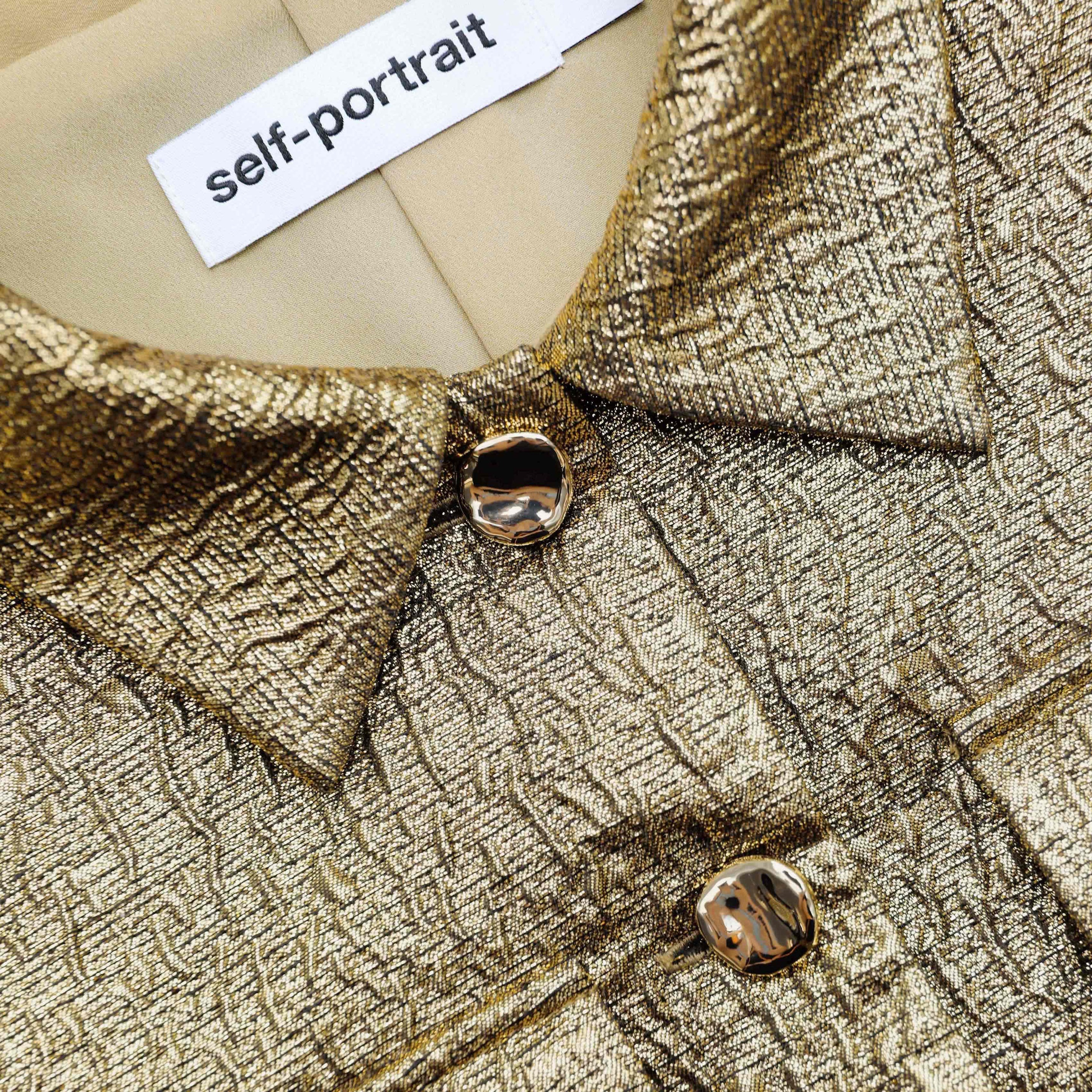 Gold Metallic Jacquard Top - 5