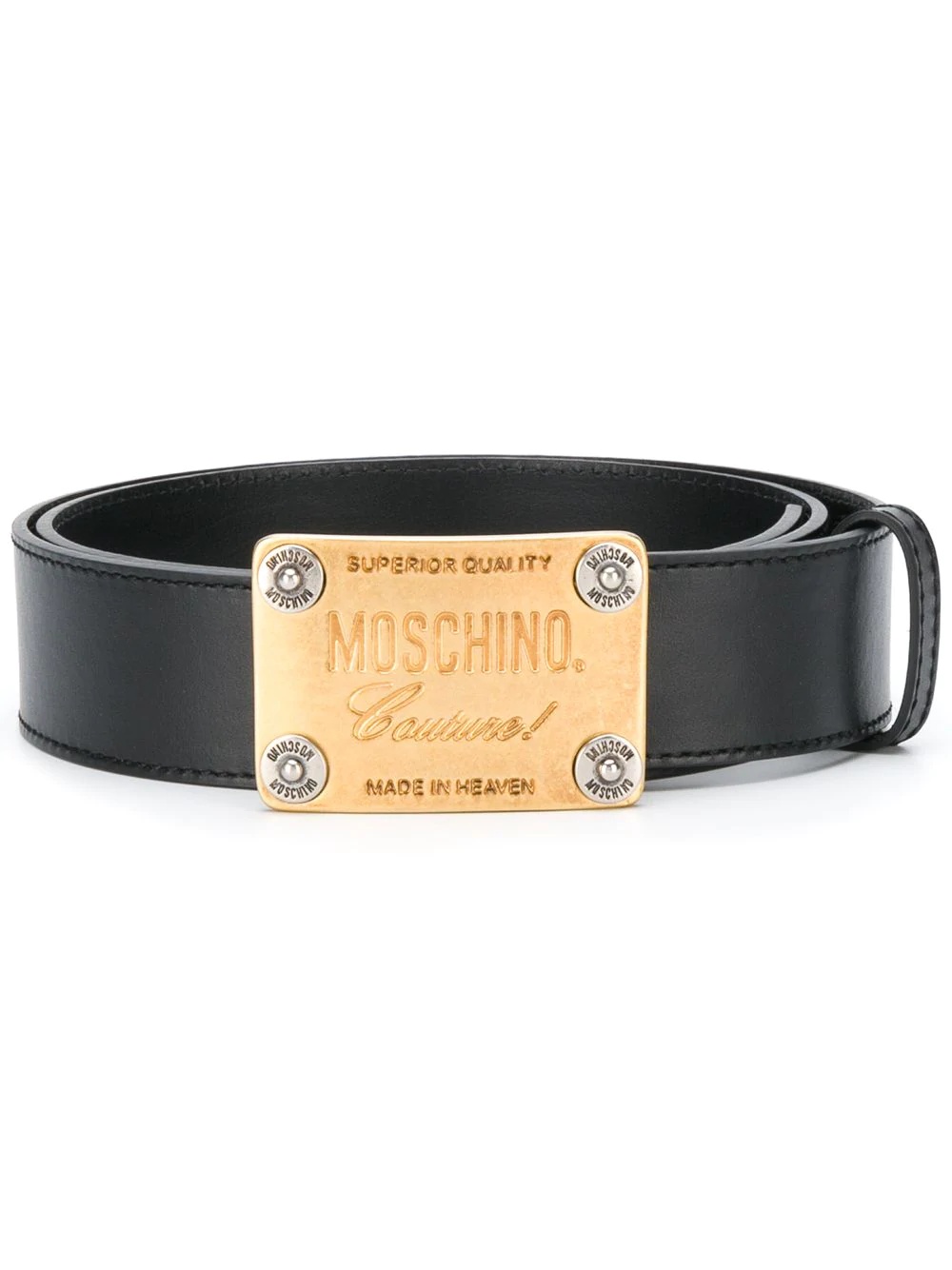 logo plaque buckled belt - 1