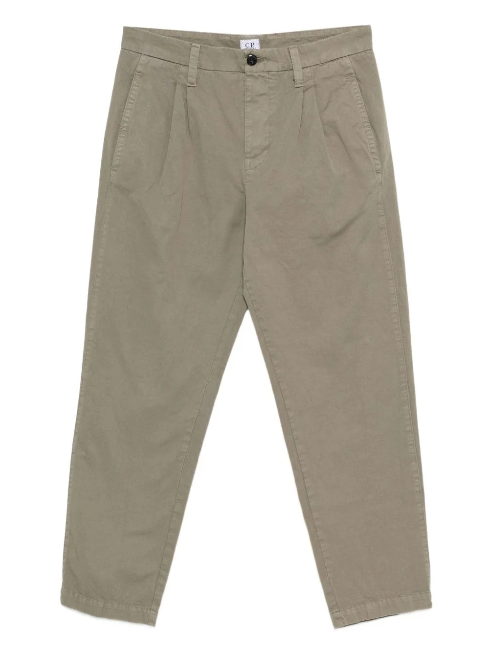 pleated button-fastening trousers - 1