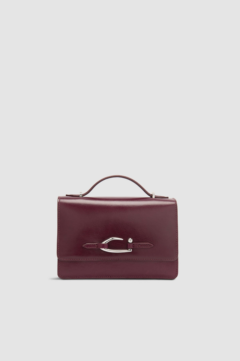 Nara Raisin Creased Leather Crossbody Bag 1