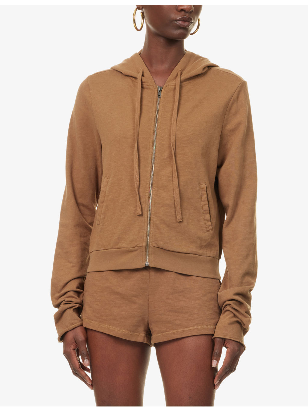 Lightweight Cropped Cotton-Jersey Hoodie - 3