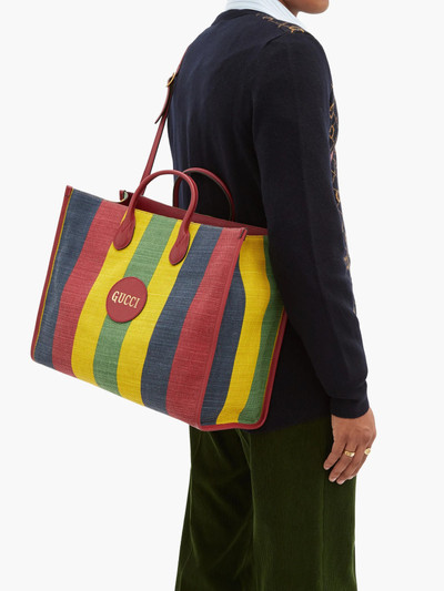 GUCCI Baiadera-striped canvas tote bag outlook