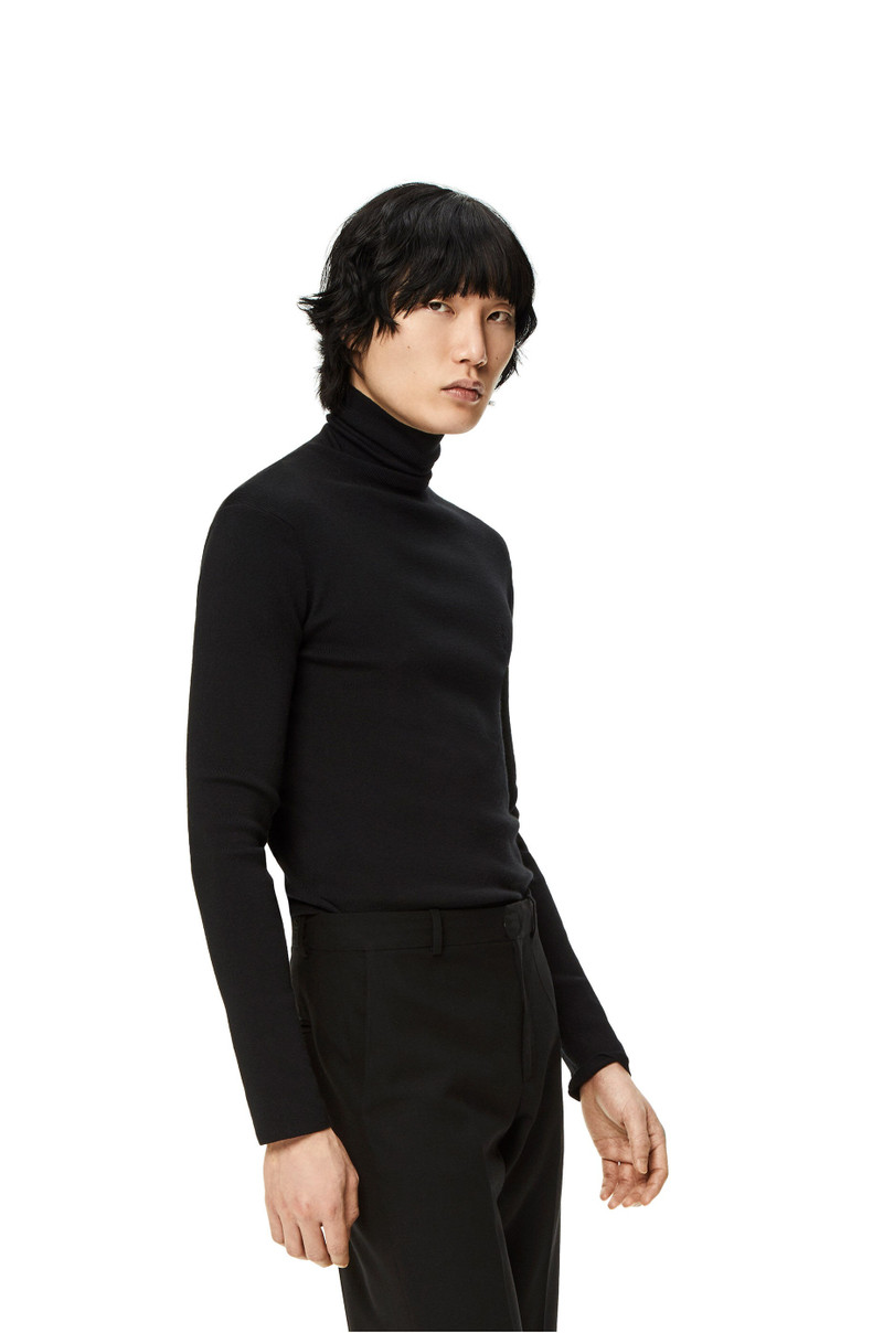 Turtleneck fine rib sweater in wool 3