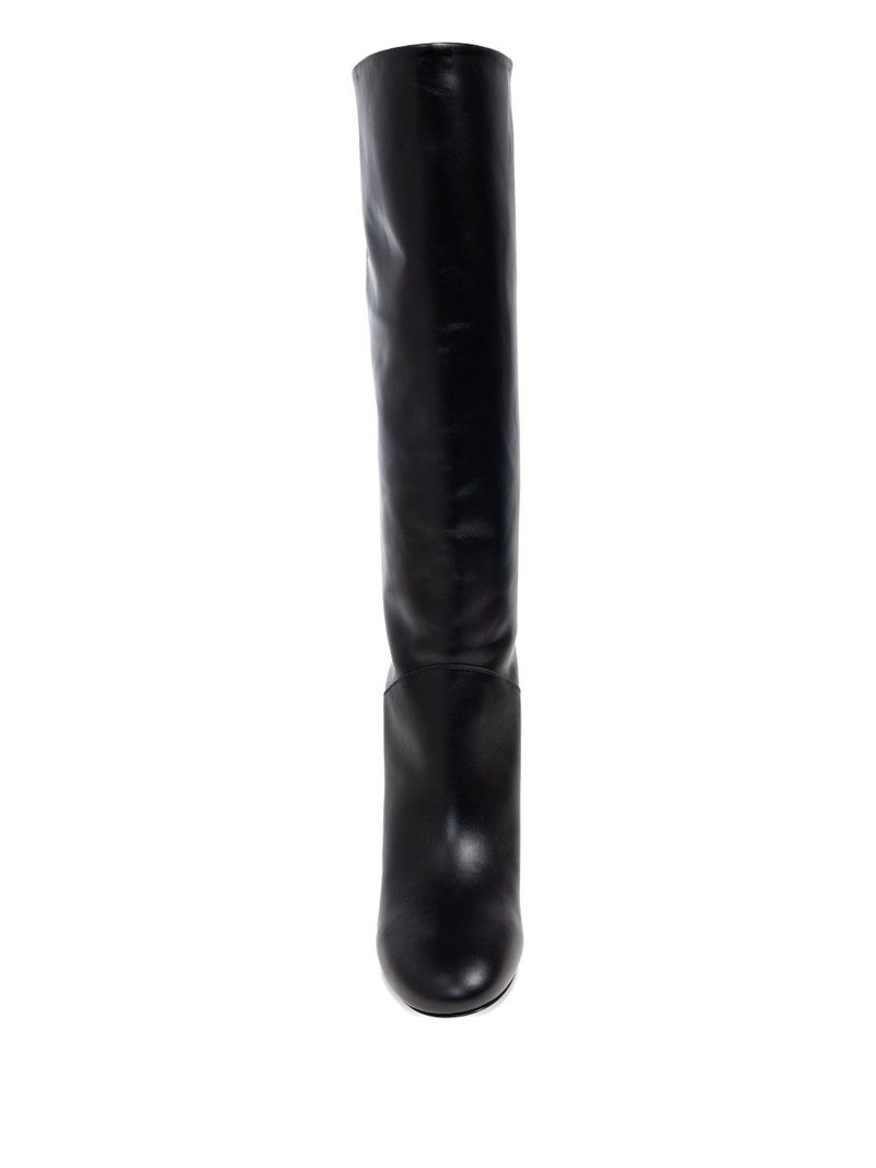 85mm Twin leather block-heel knee-high boots 4