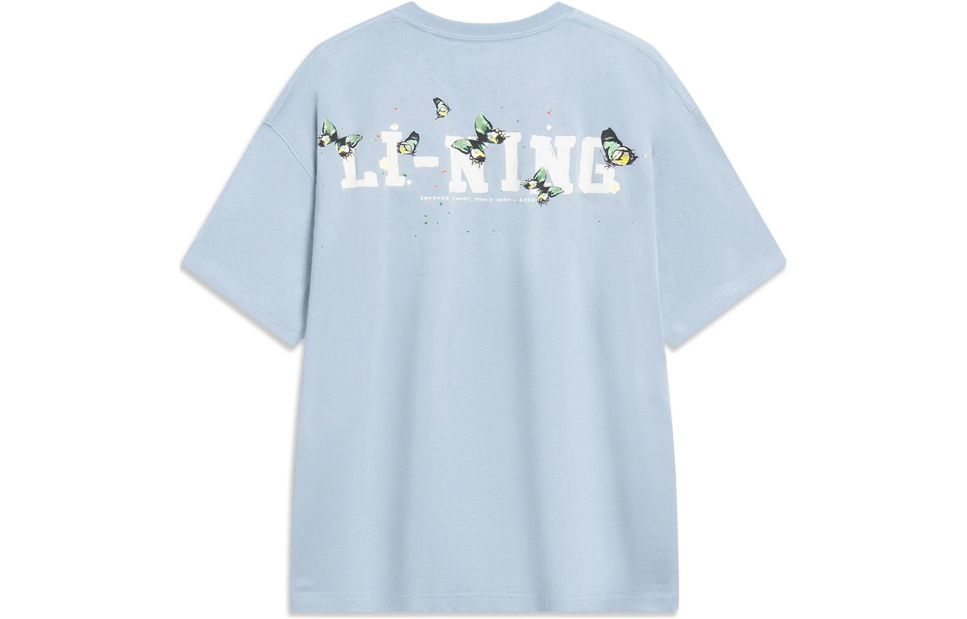 Li-Ning Chinese Culture Butterfly Graphic T-shirt 'Light Blue' AHST205-6 - 2