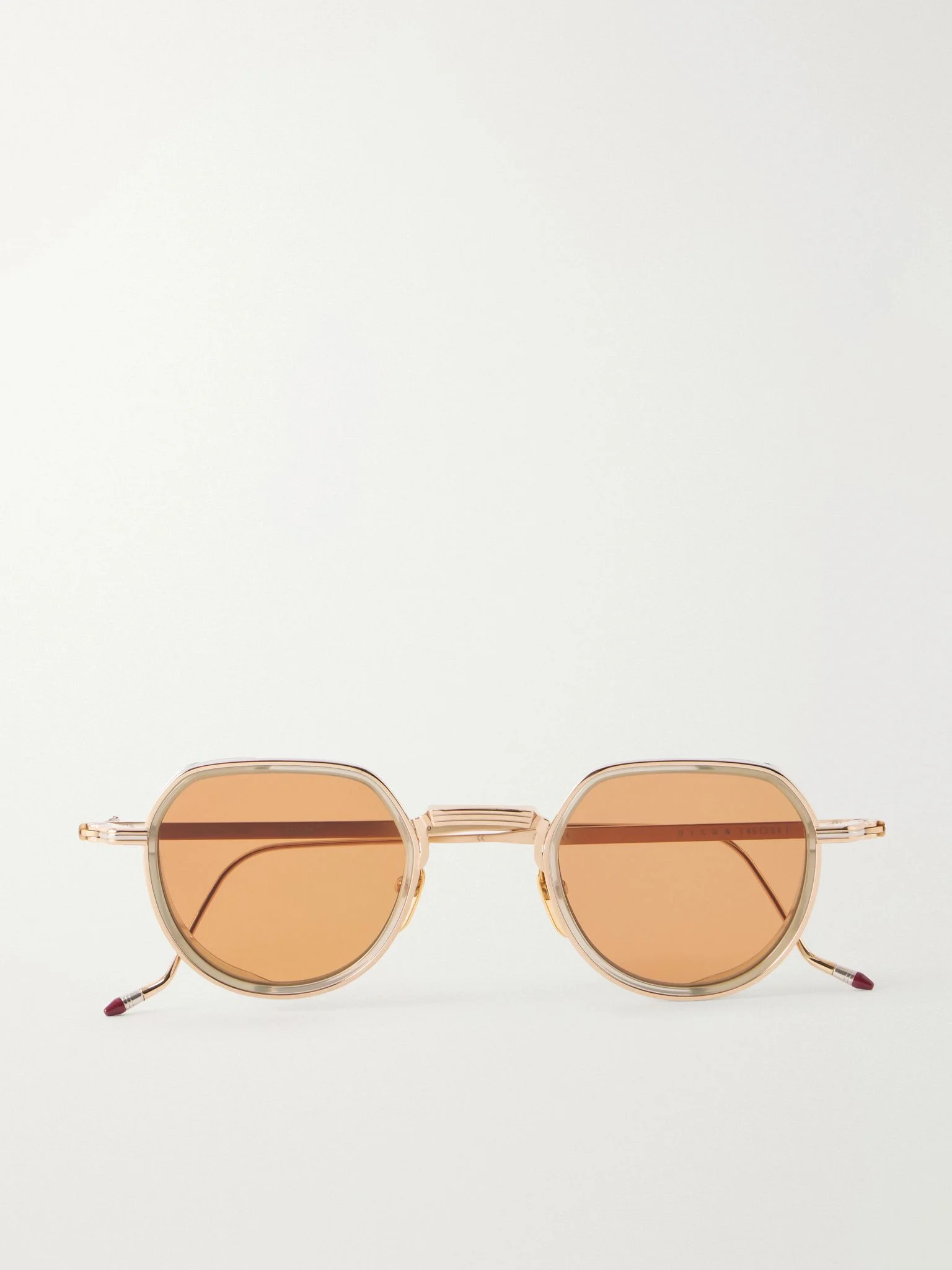 Dixon Round-Frame Gold-Tone Metal Sunglasses Gold - 1