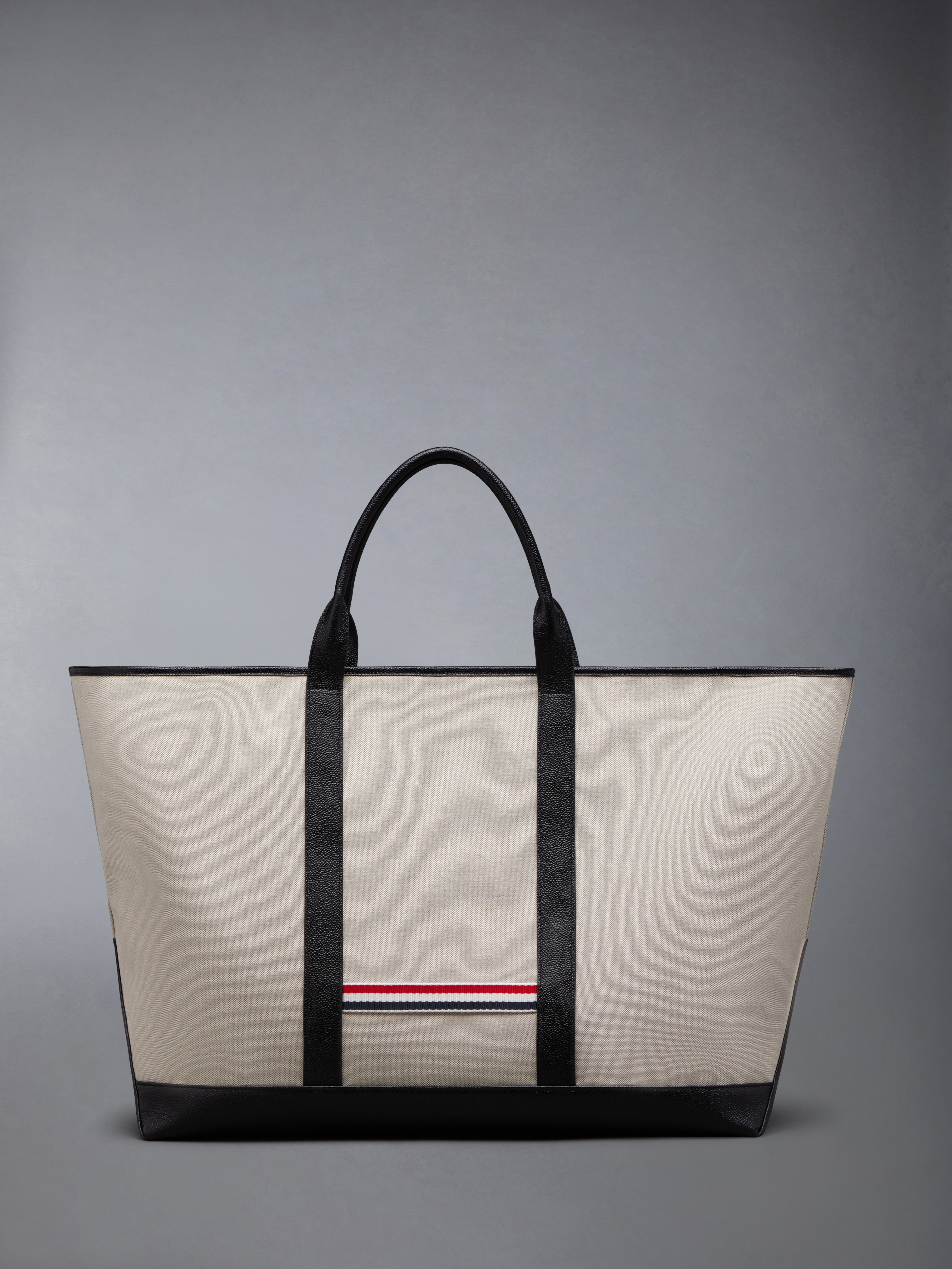 COTTON CANVAS LEATHER  OVERSIZED TOOL TOTE - 3