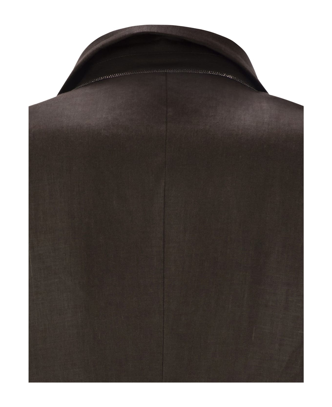 Shiny Linen Twill Jacket With Necklace - 4
