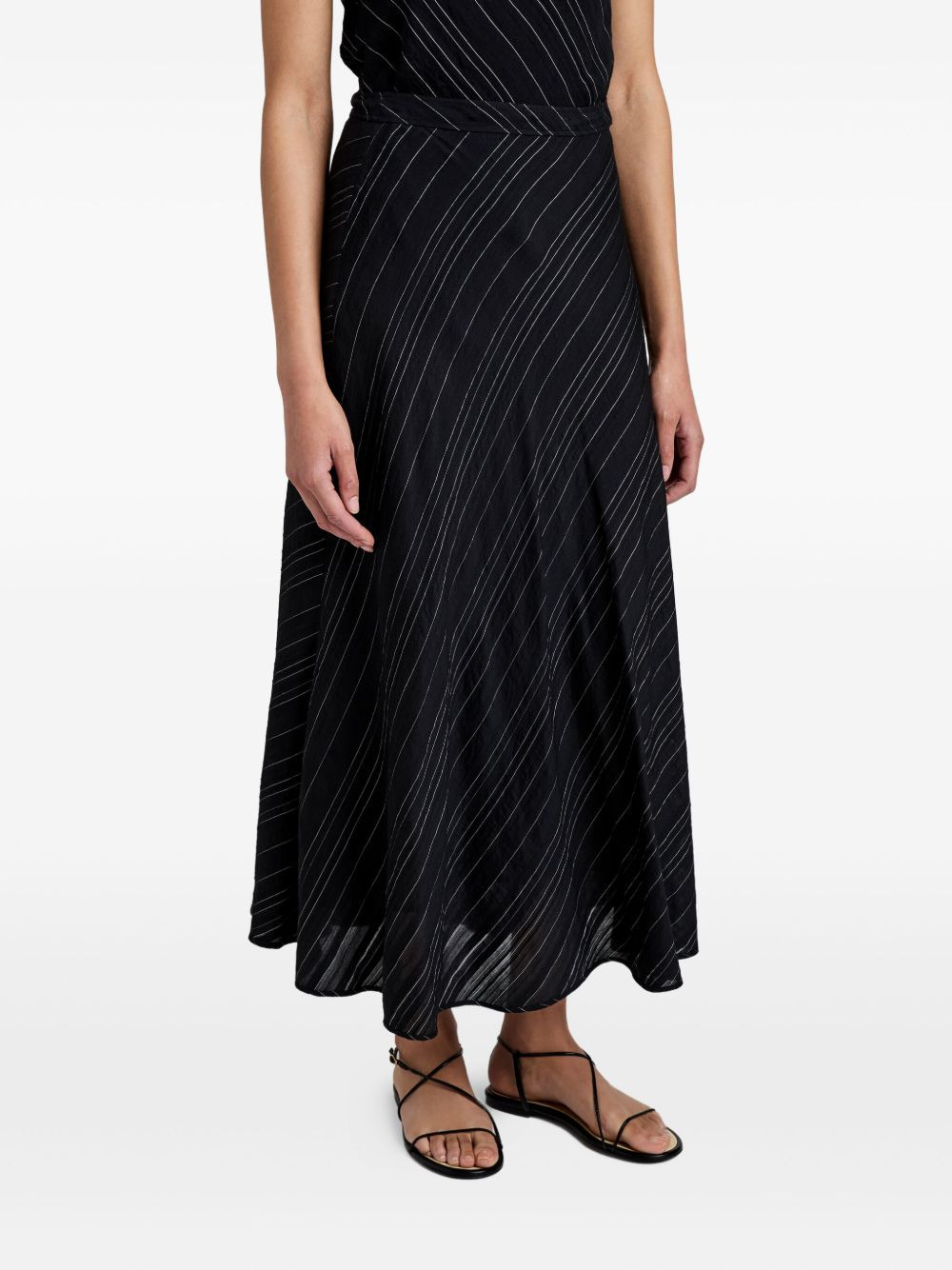 Kaia stripe woven midi skirt - 5