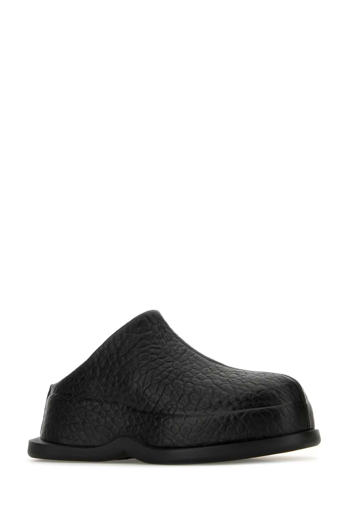 Alexander Mcqueen Women Black Leather Wave Slippers - 2