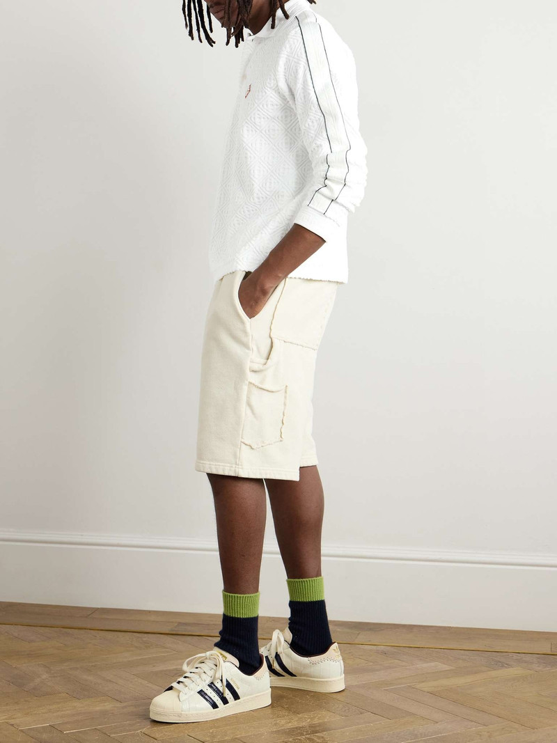 CASABLANCA Logo-Appliquéd Striped Cotton-Blend Terry-Jacquard Polo Shirt outlook