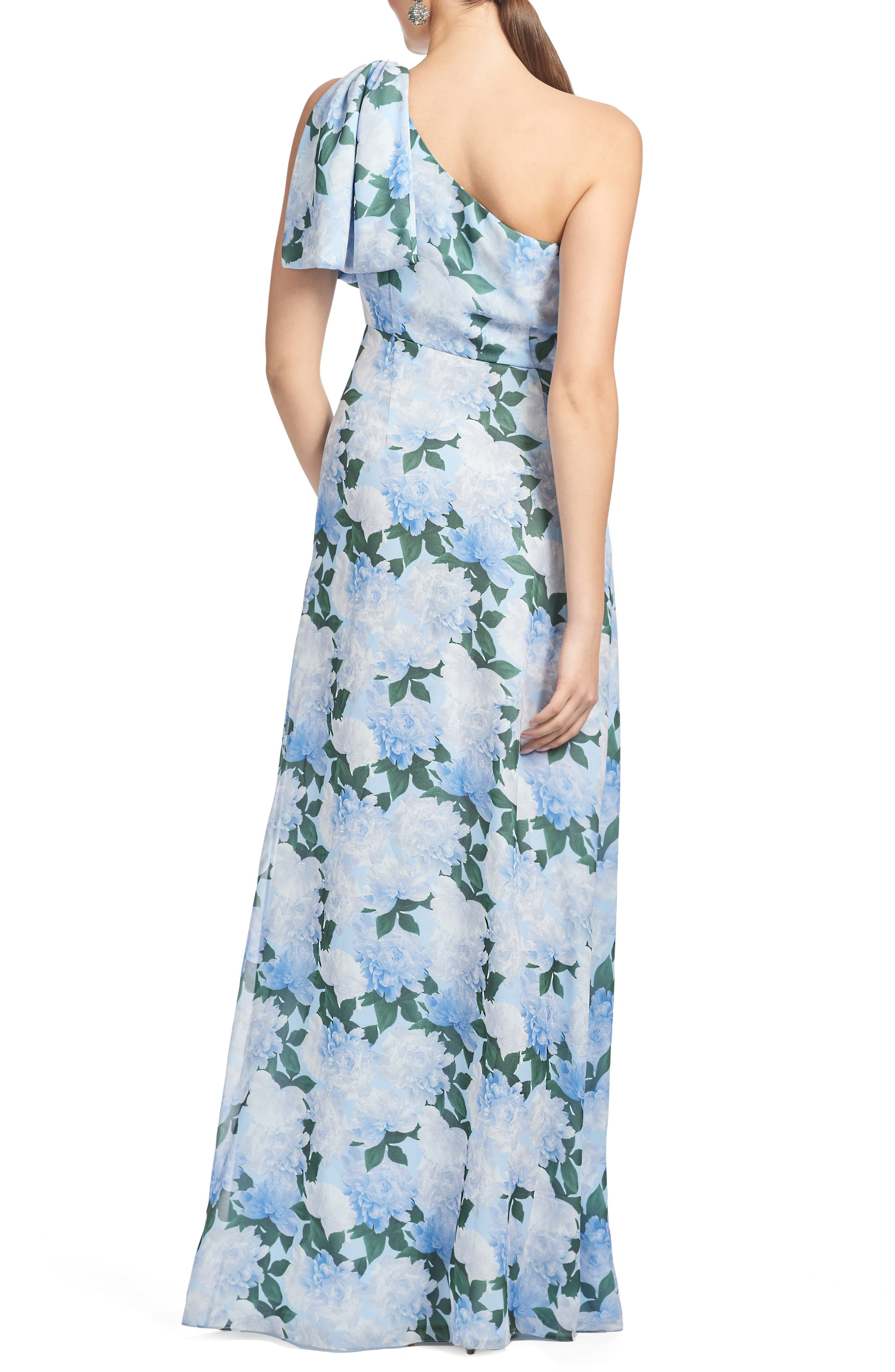 Sachin & Babi Chelsea Drape One-Shoulder Gown in Glacial Peonies at Nordstrom - 2