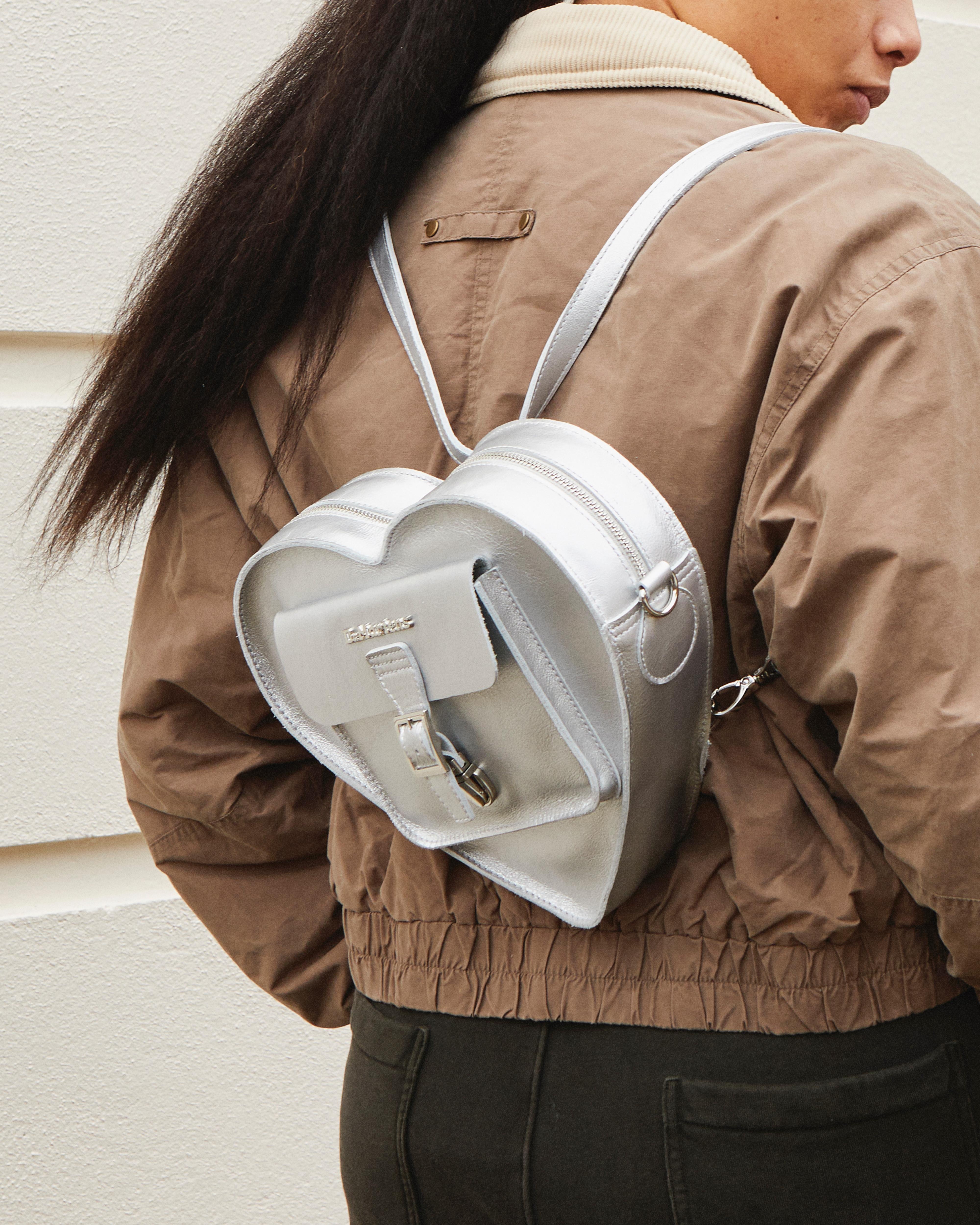 Heart Shaped Milled Metallic Backpack - 2