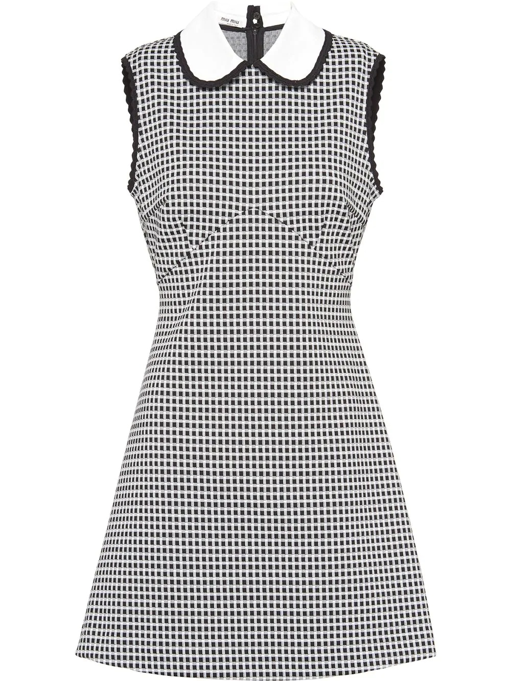 flared gingham mini-dress - 1