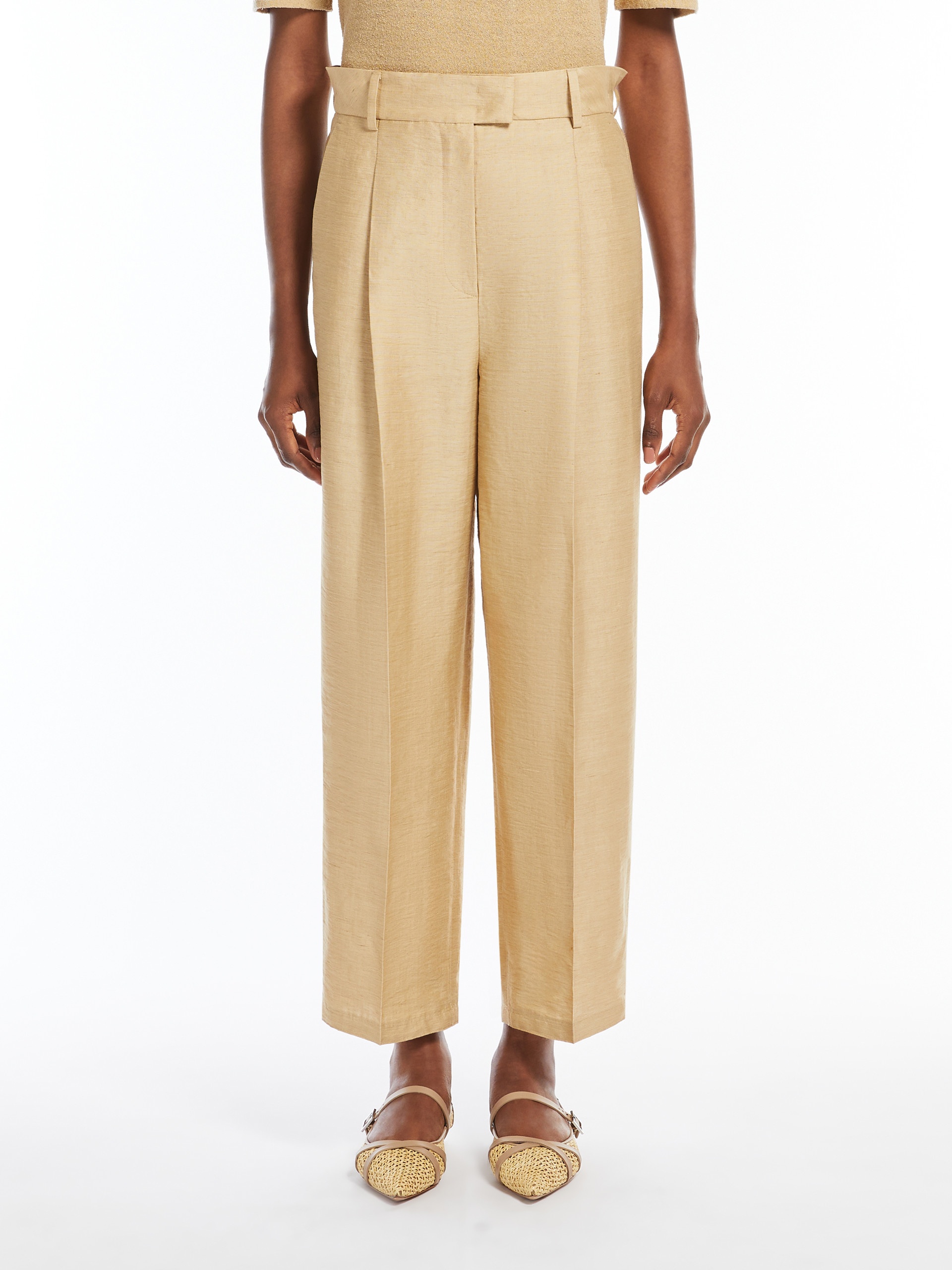EFEDRA Linen and silk straight trousers - 3