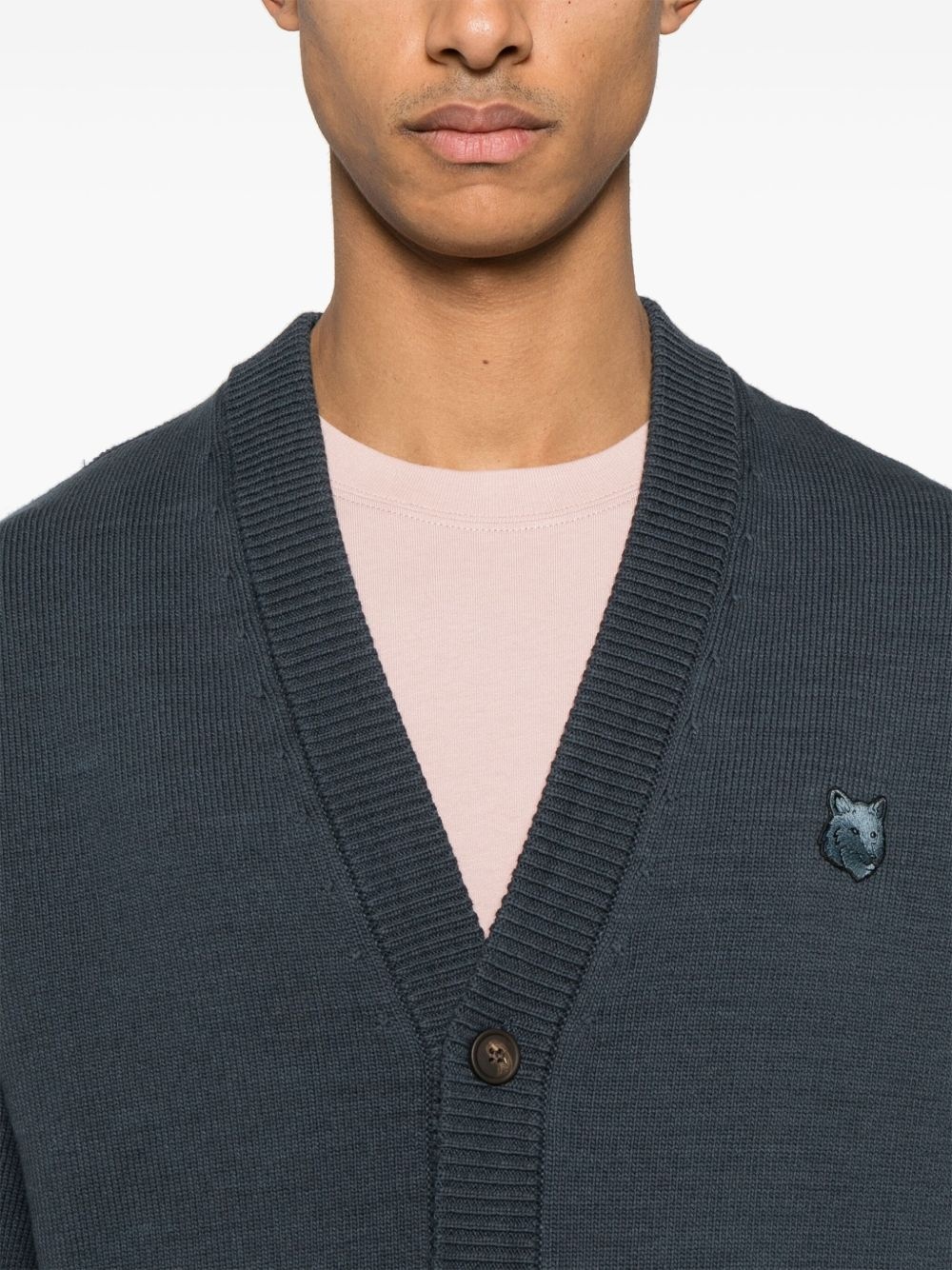 Bold Fox Head-patch cardigan - 5