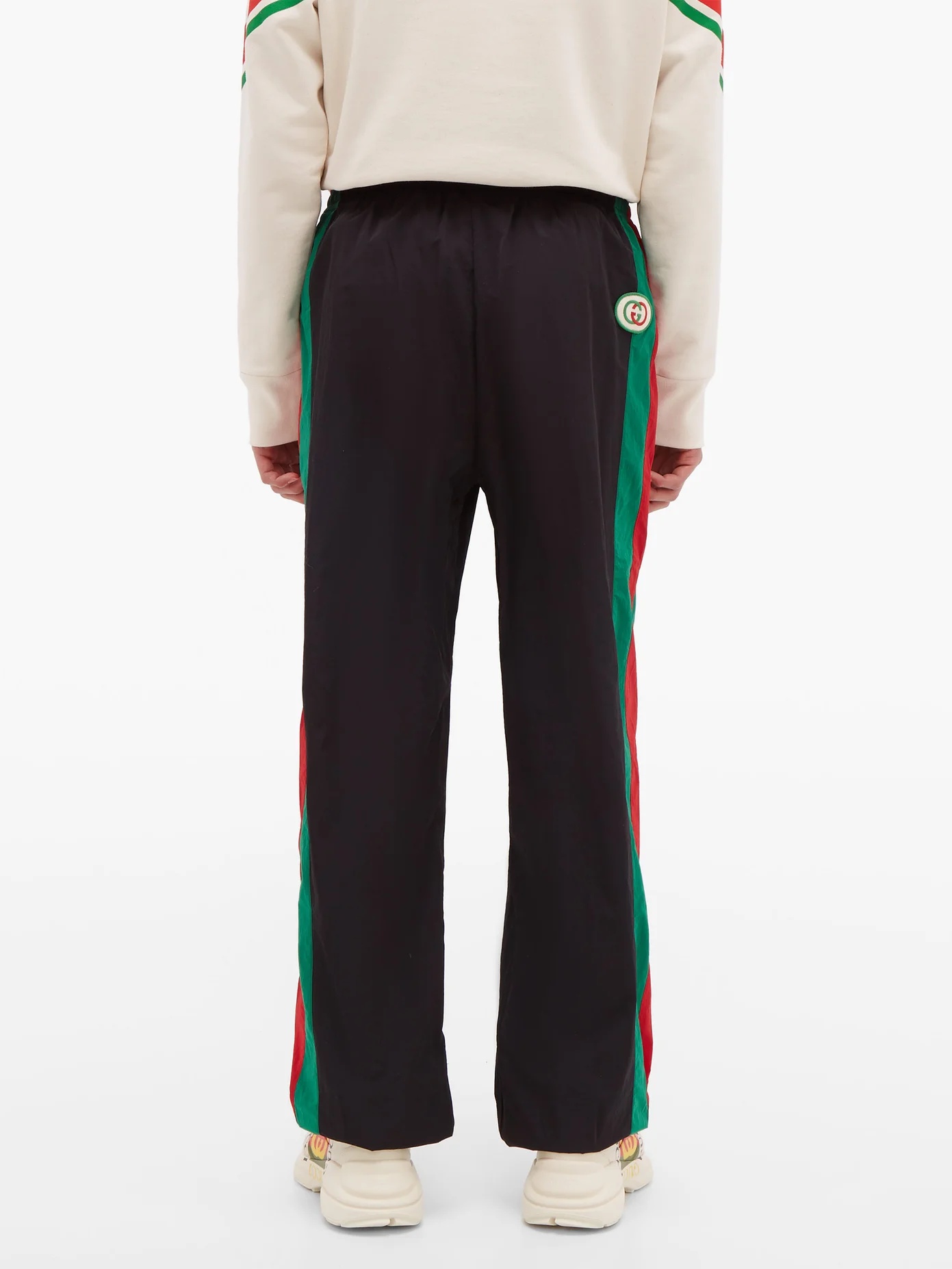 Web-stripe cotton track pants - 6