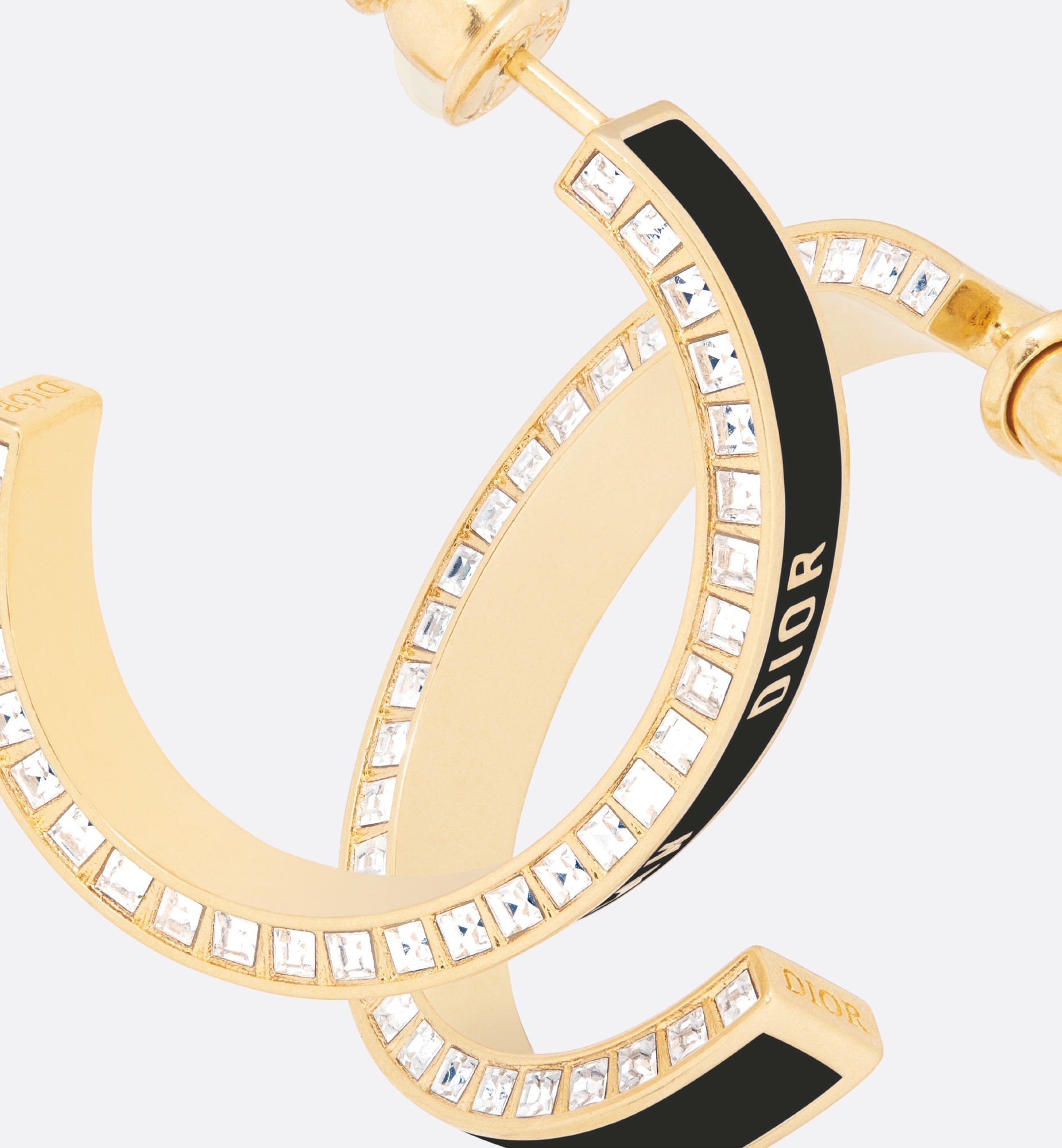 Large Dior Night Code Hoop Earrings - 5