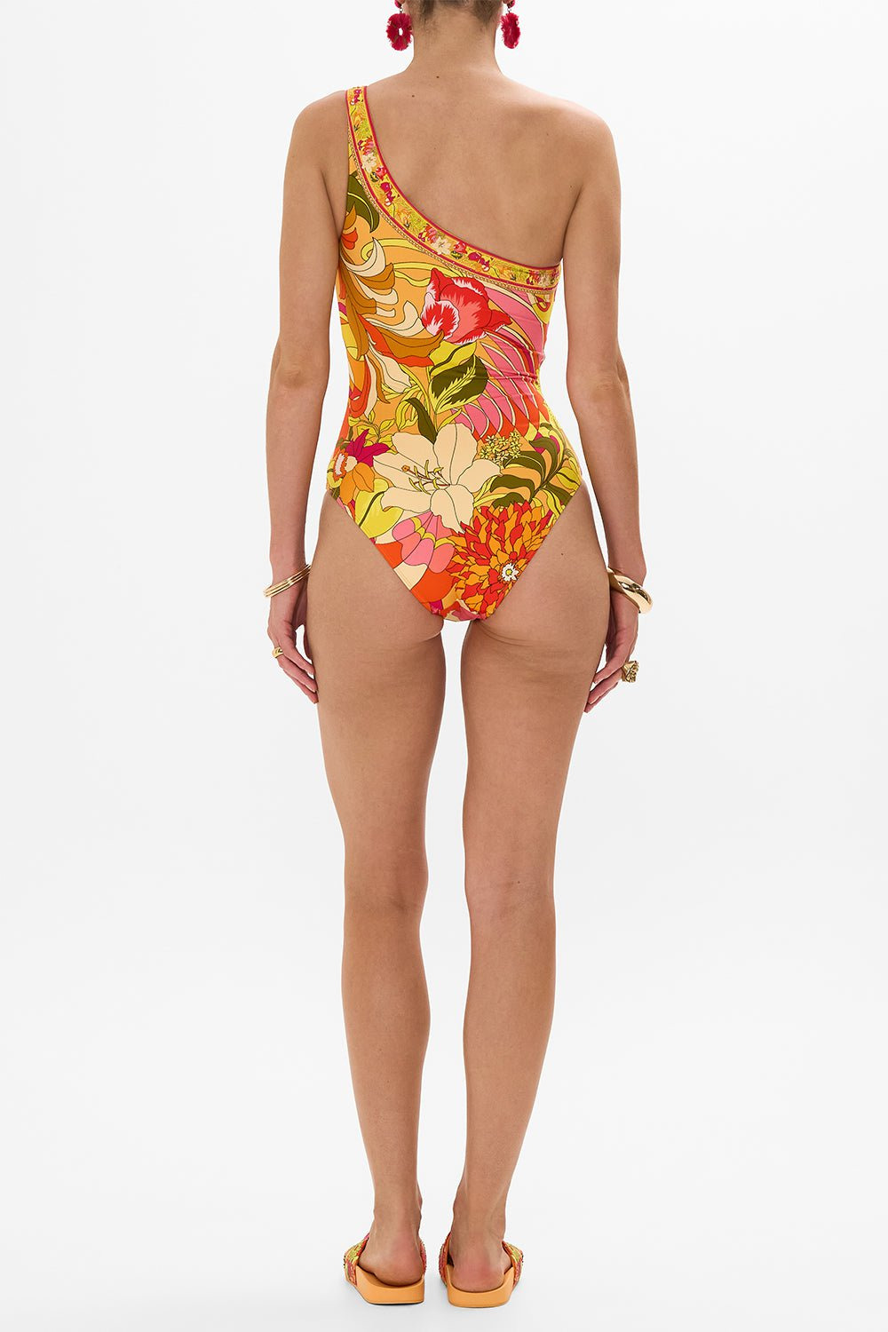 One Shoulder One Piece Swimsuit - 4