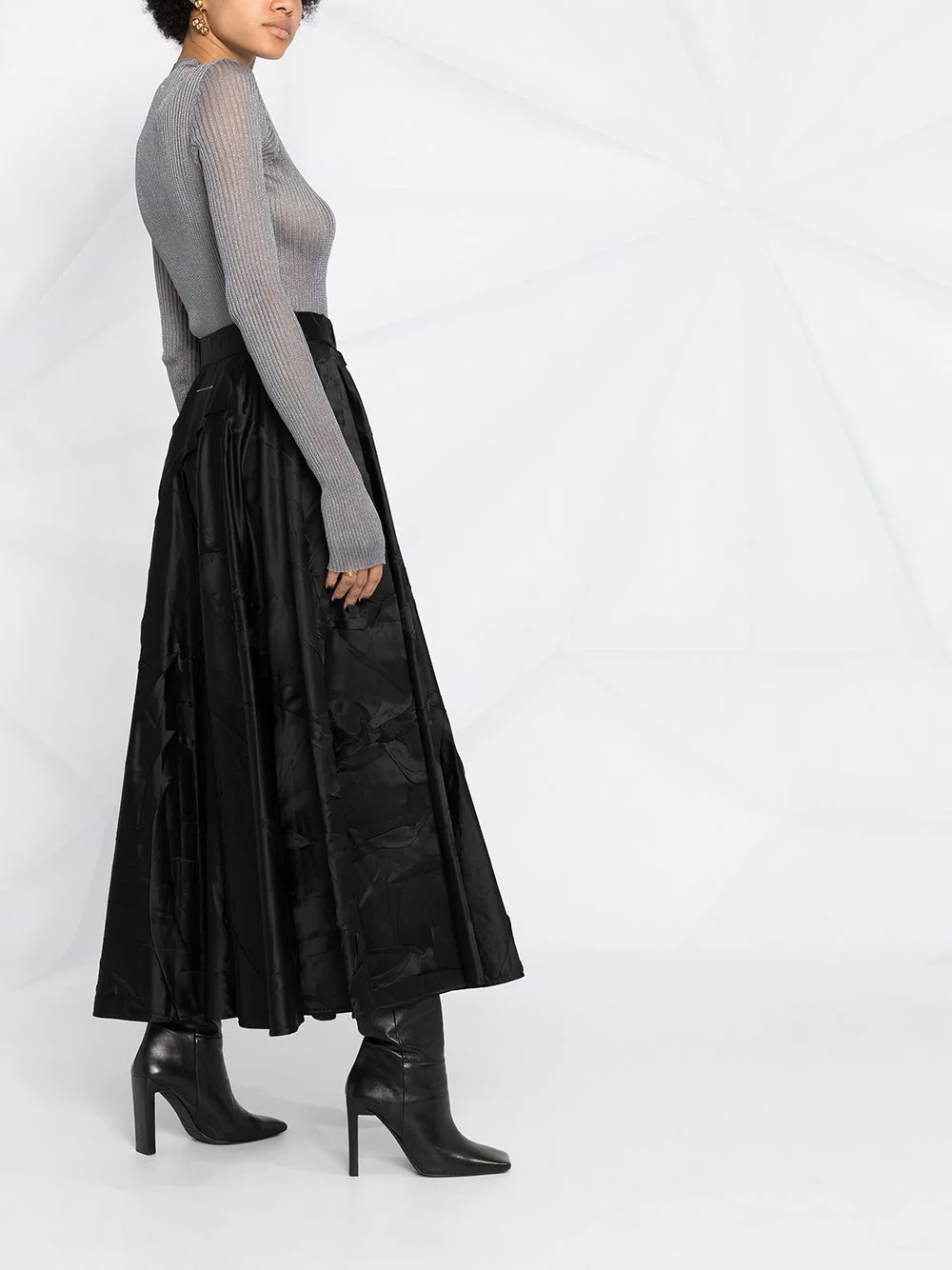 wrinkled pleated skirt - 6