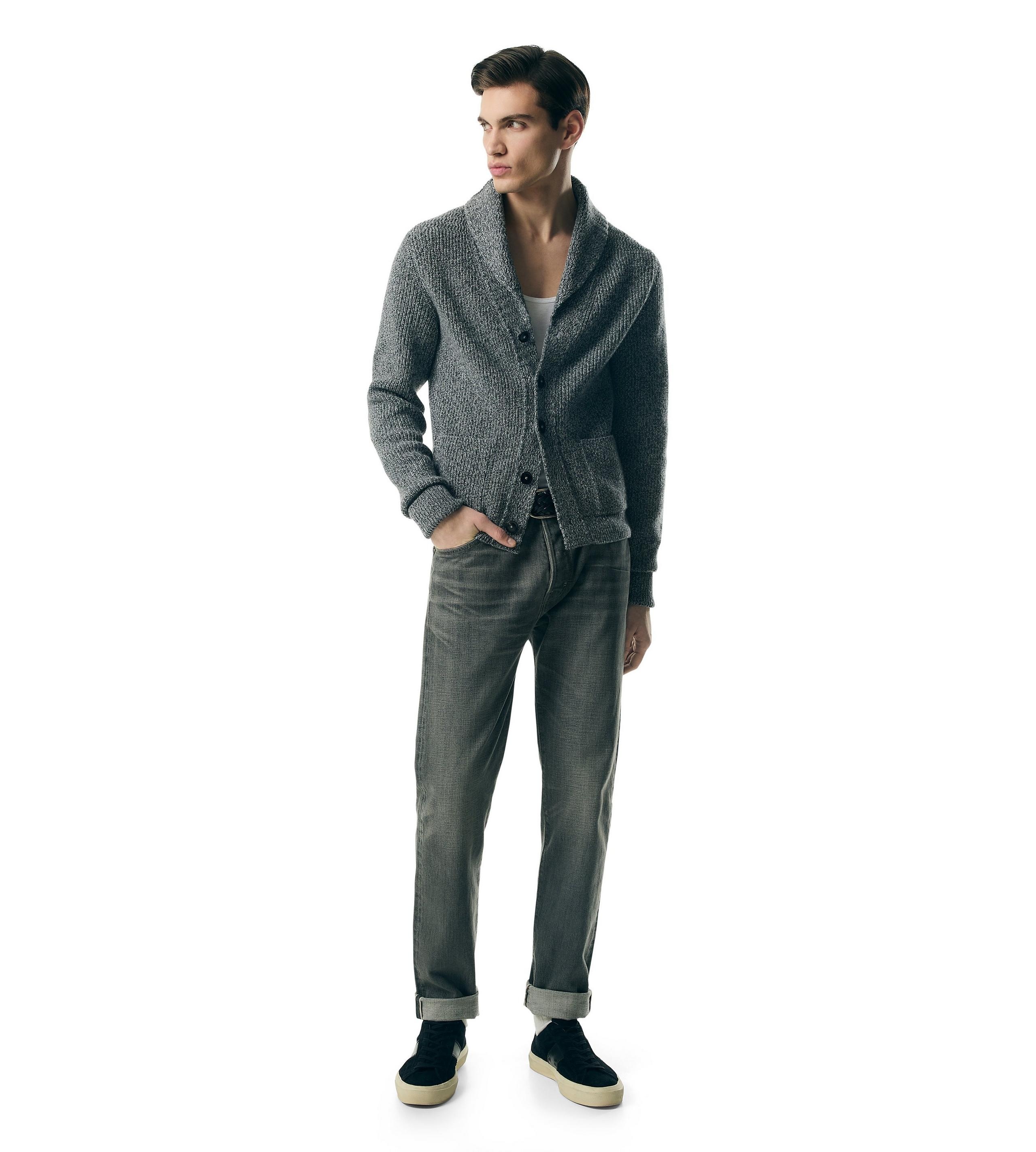 CASHMERE SHAWL COLLAR CARDIGAN - 2