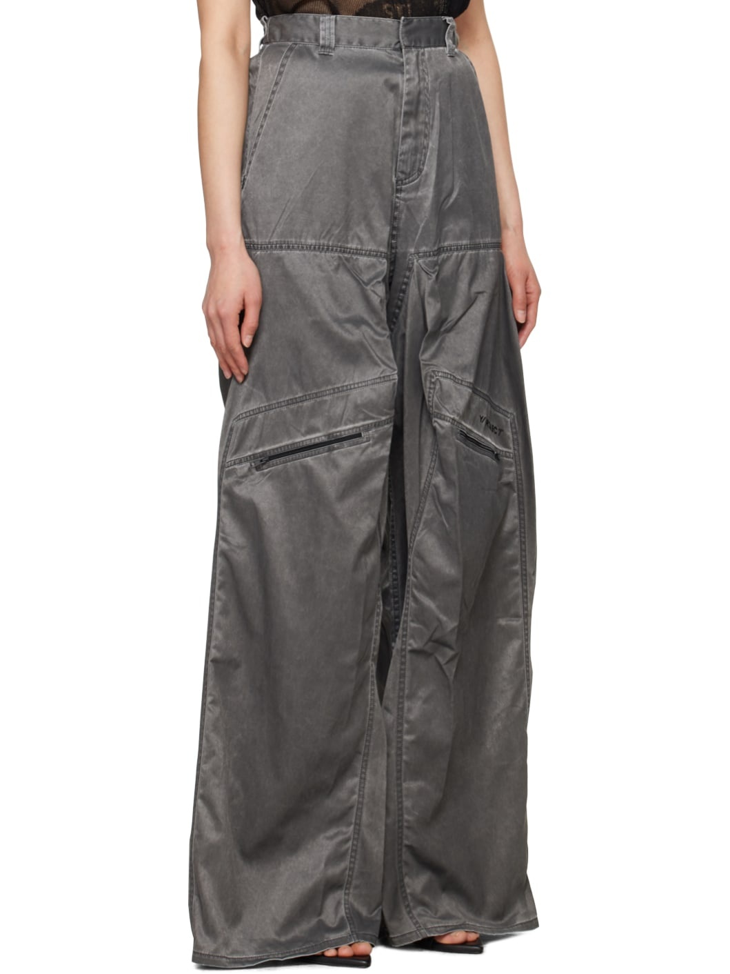 Black Pop-Up Trousers - 2