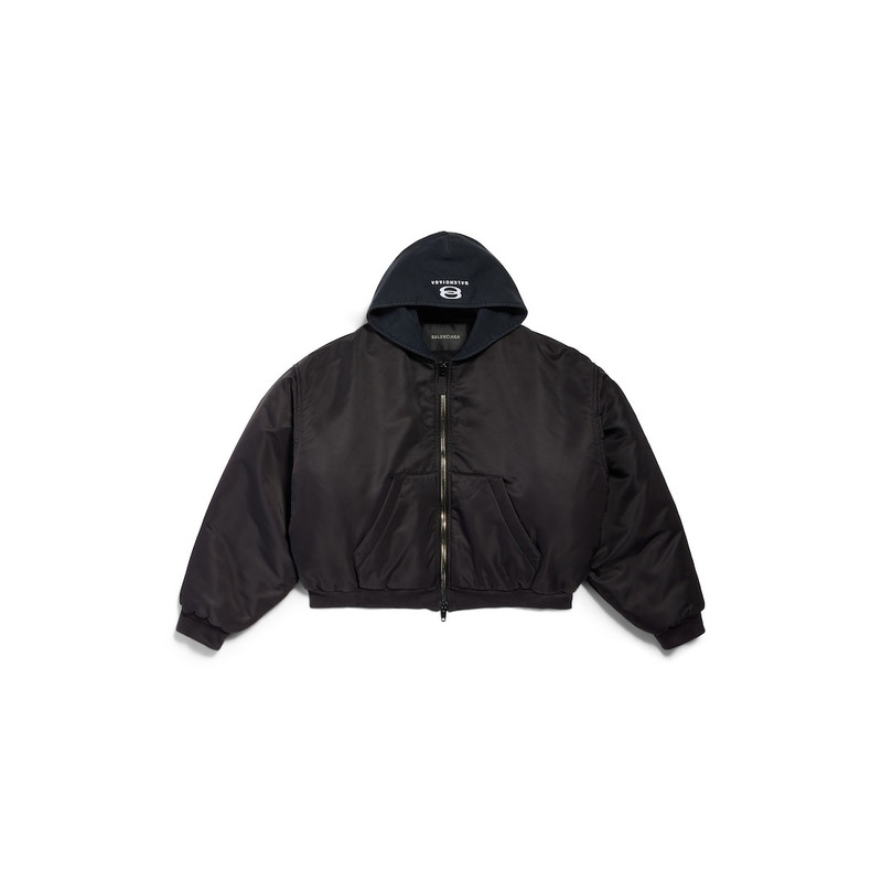 Hooded Bomber in Black 1