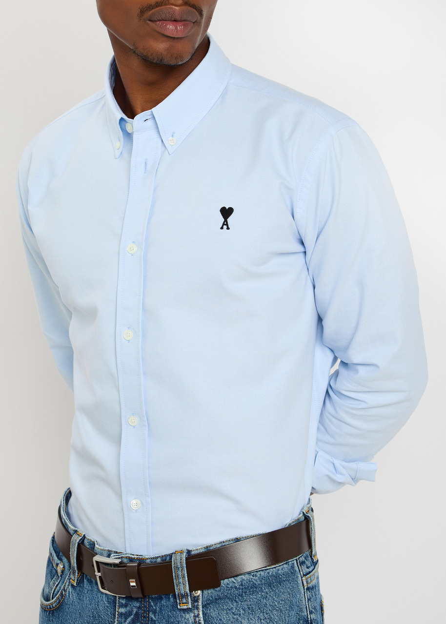Ami Paris Logo-embroidered Cotton Shirt - 5