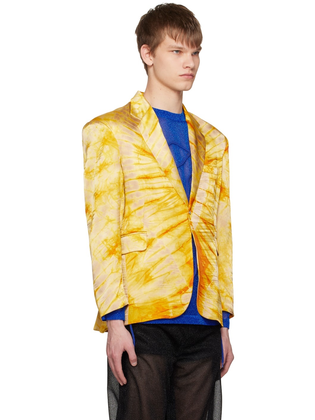 Yellow Printed Blazer - 2