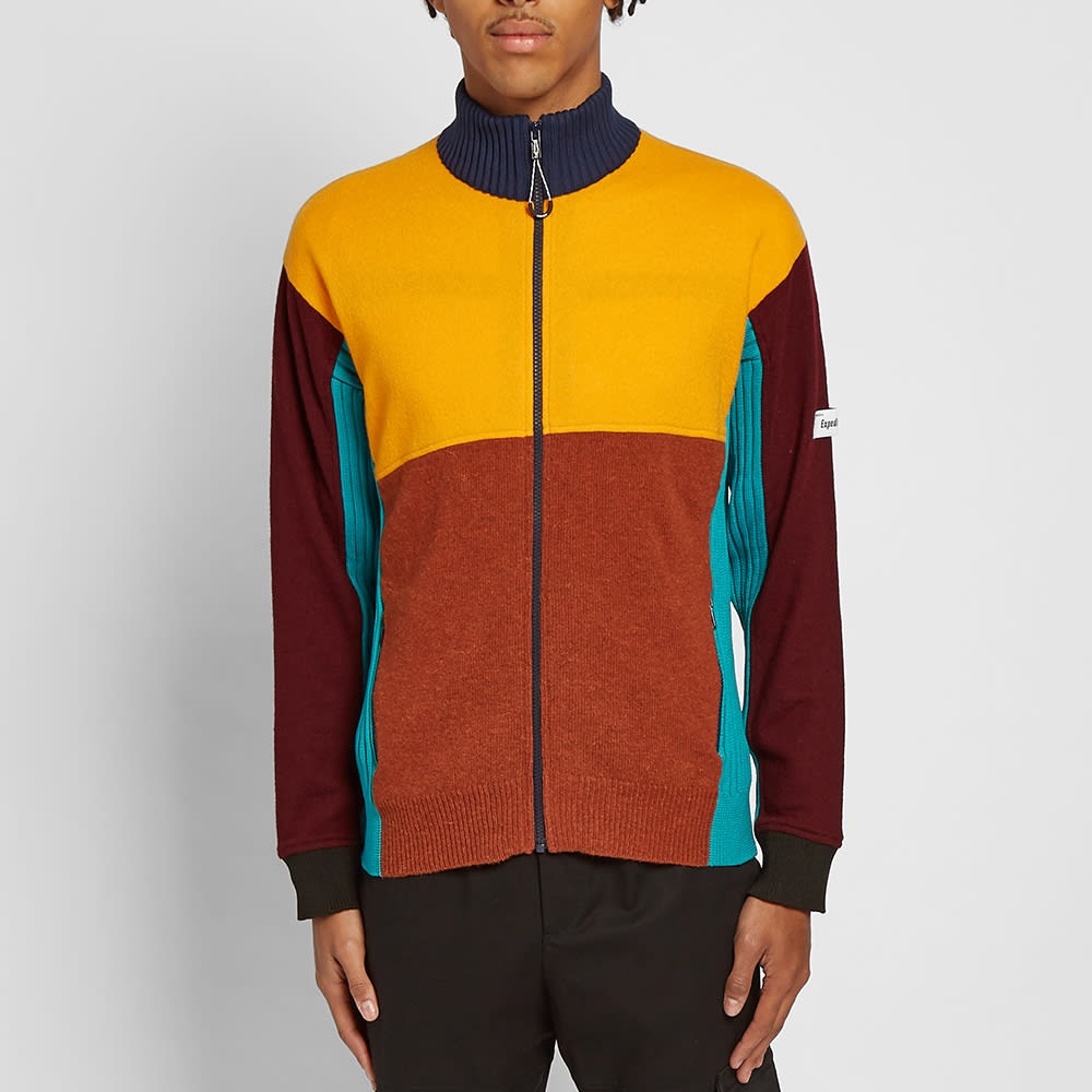 Kenzo Felted Colourblock Zip Knit Track Top - 3