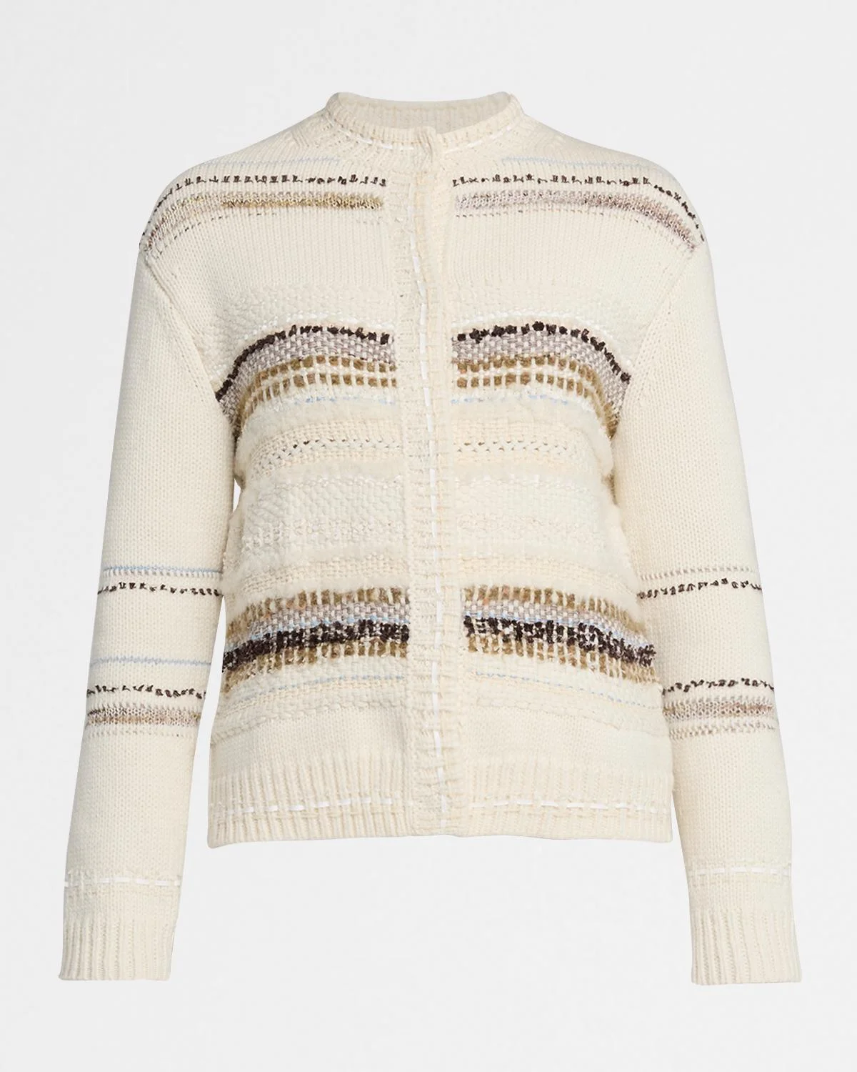 Handwoven Wool-Cashmere Knit Cardigan - 1