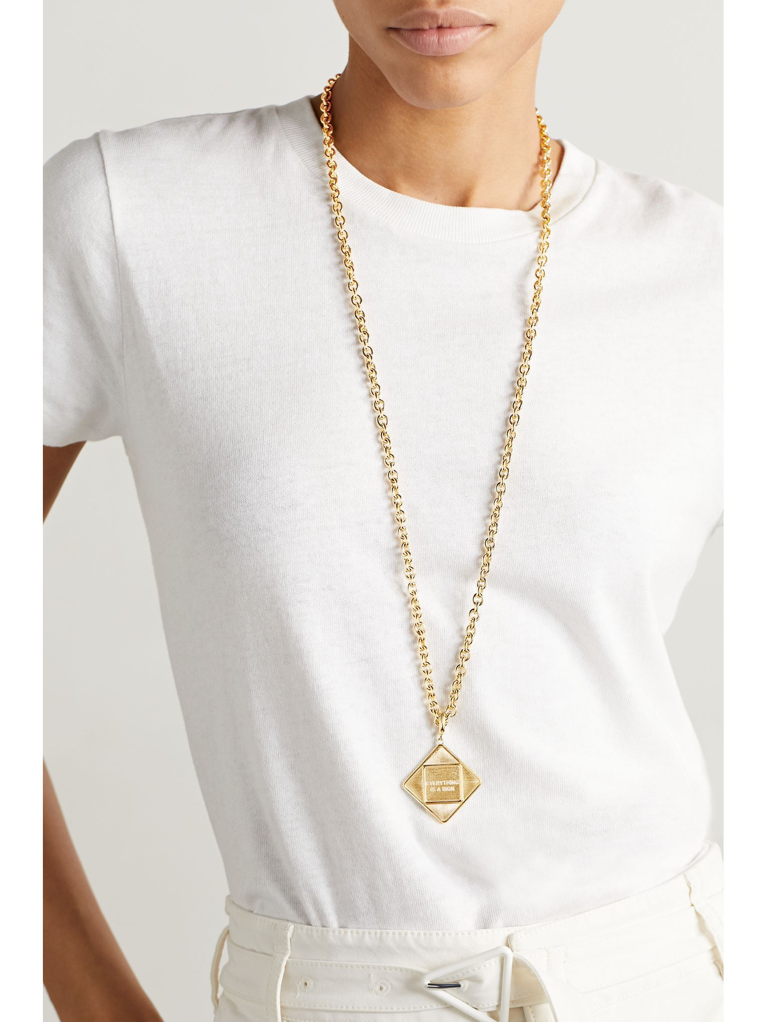 Sign 14-karat gold necklace Gold - 2