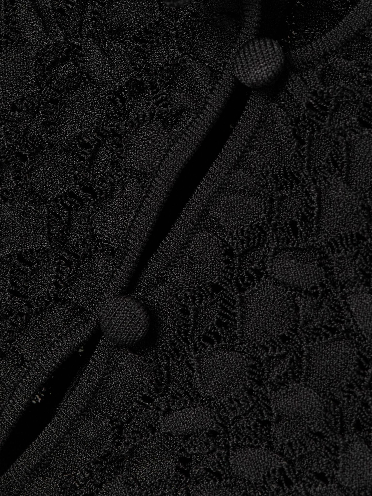 Cropped open-knit top Black - 5