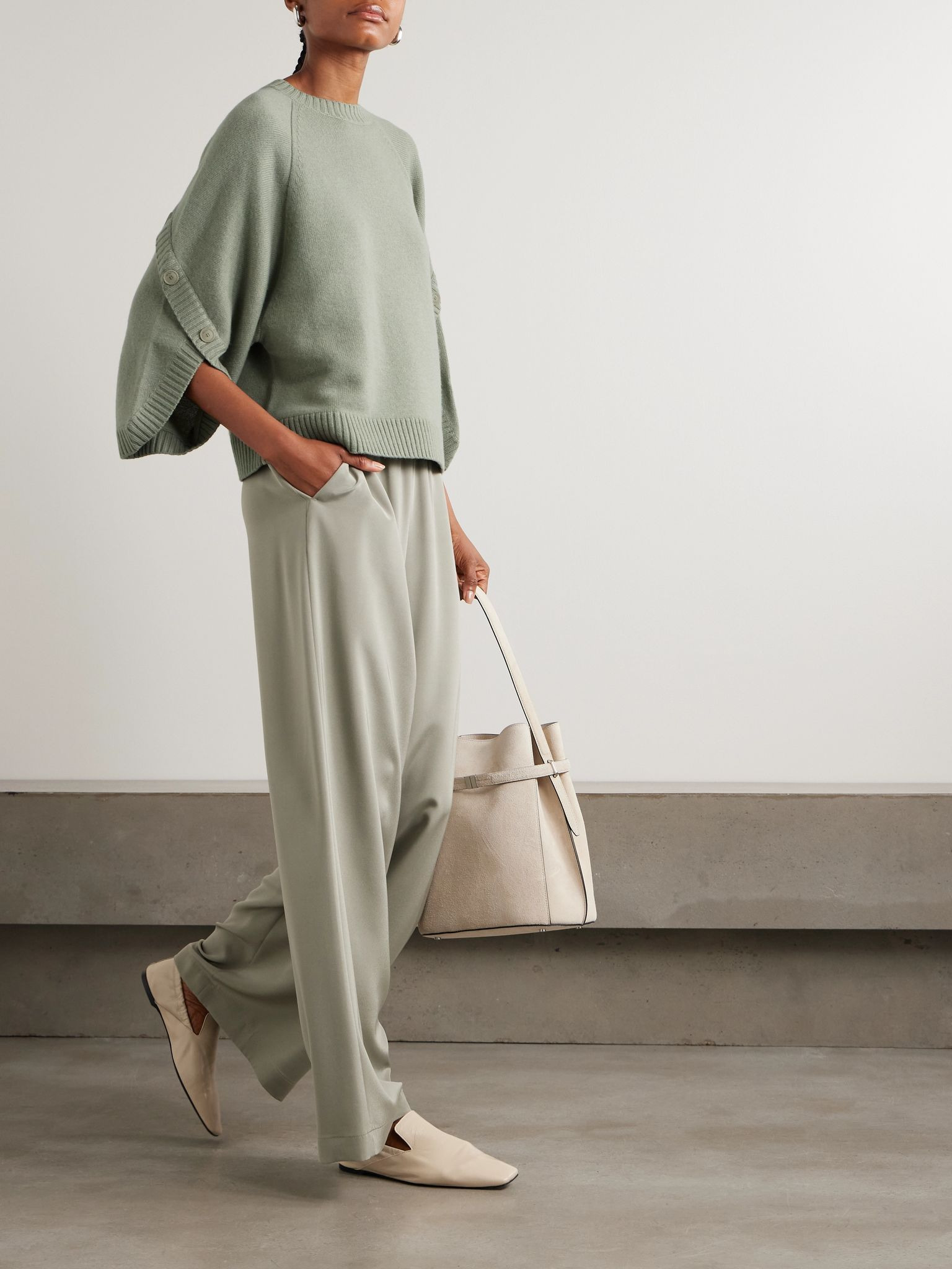 Ampex wool and cashmere-blend sweater Sage green - 2