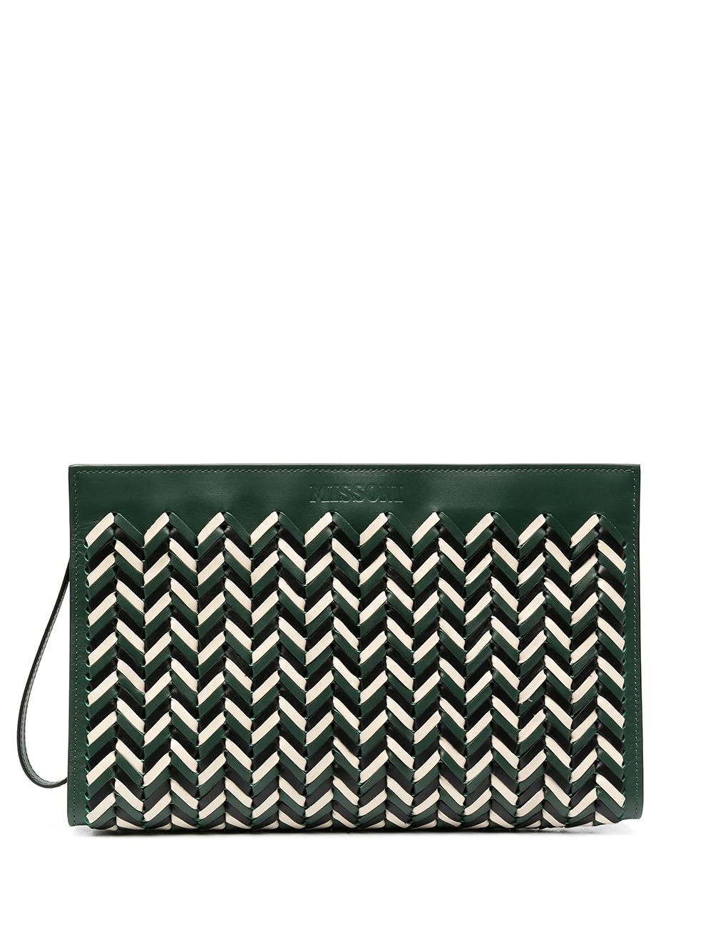 chevron-weave top handle bag - 1