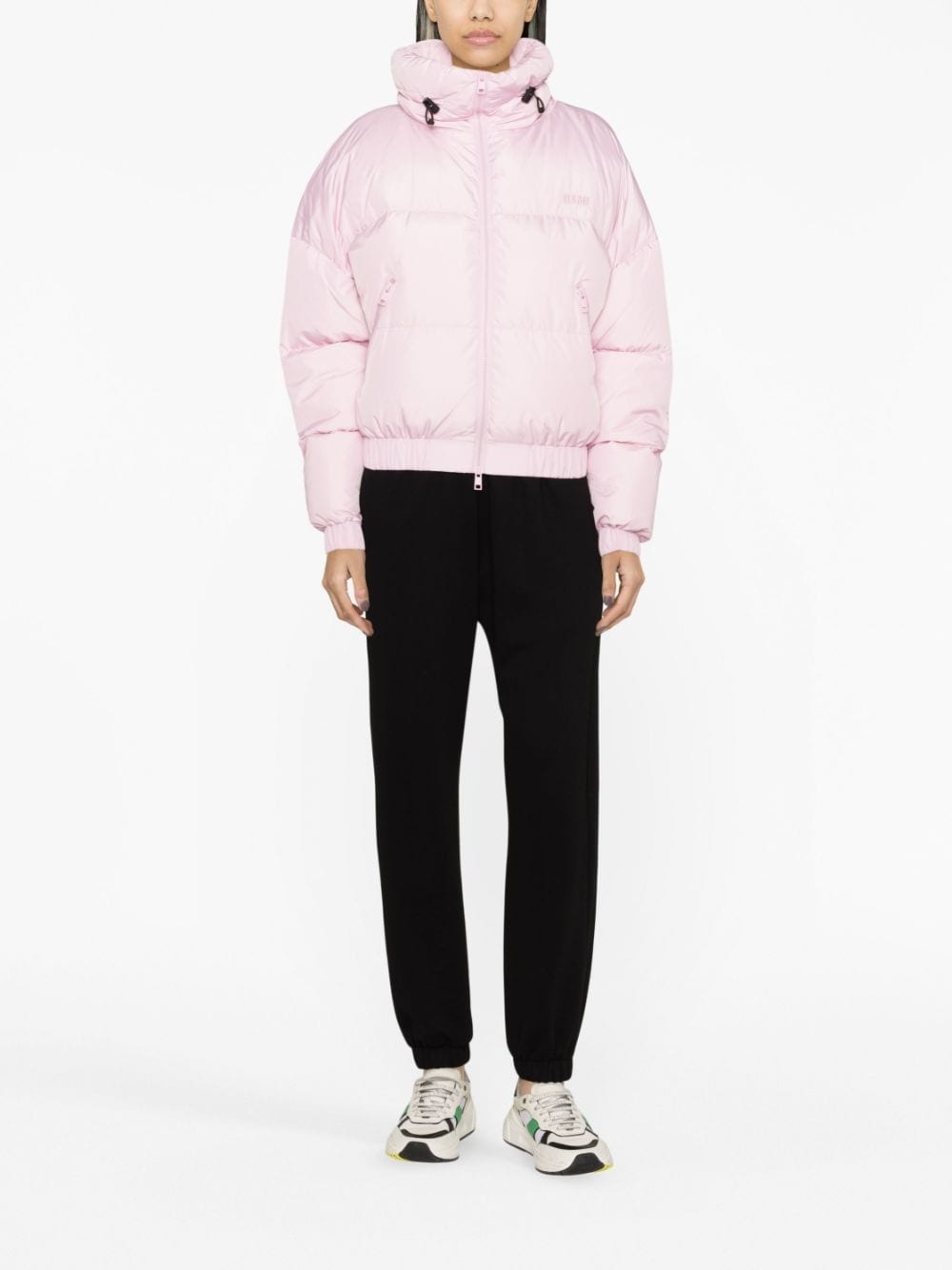 funnel neck quilted padded jacket - 4