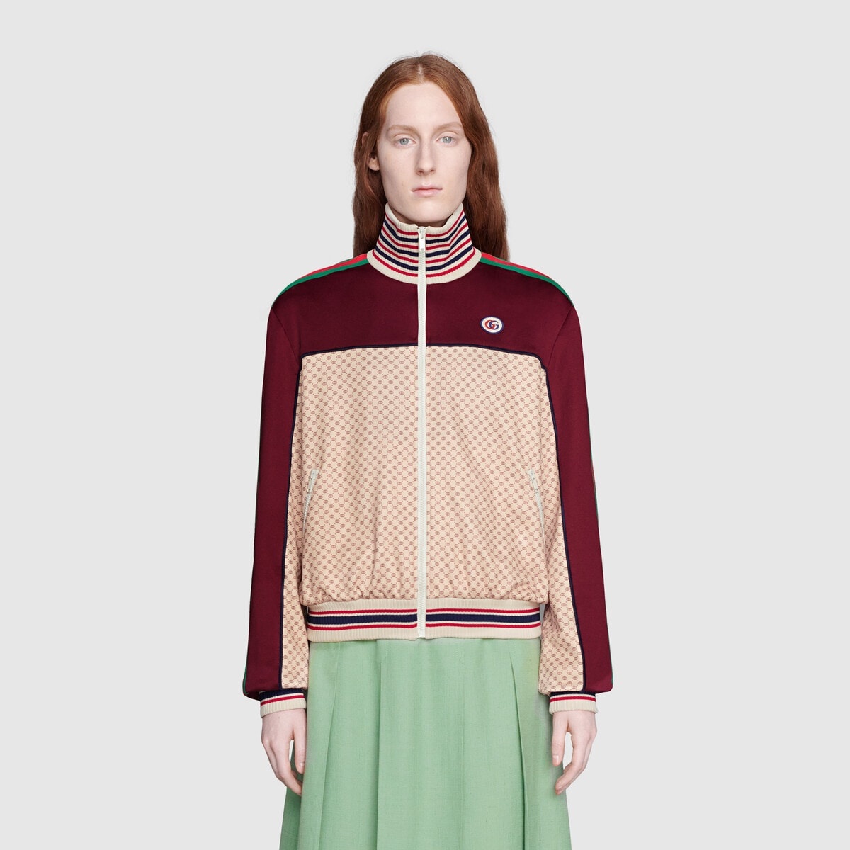 Interlocking G print jersey jacket - 3