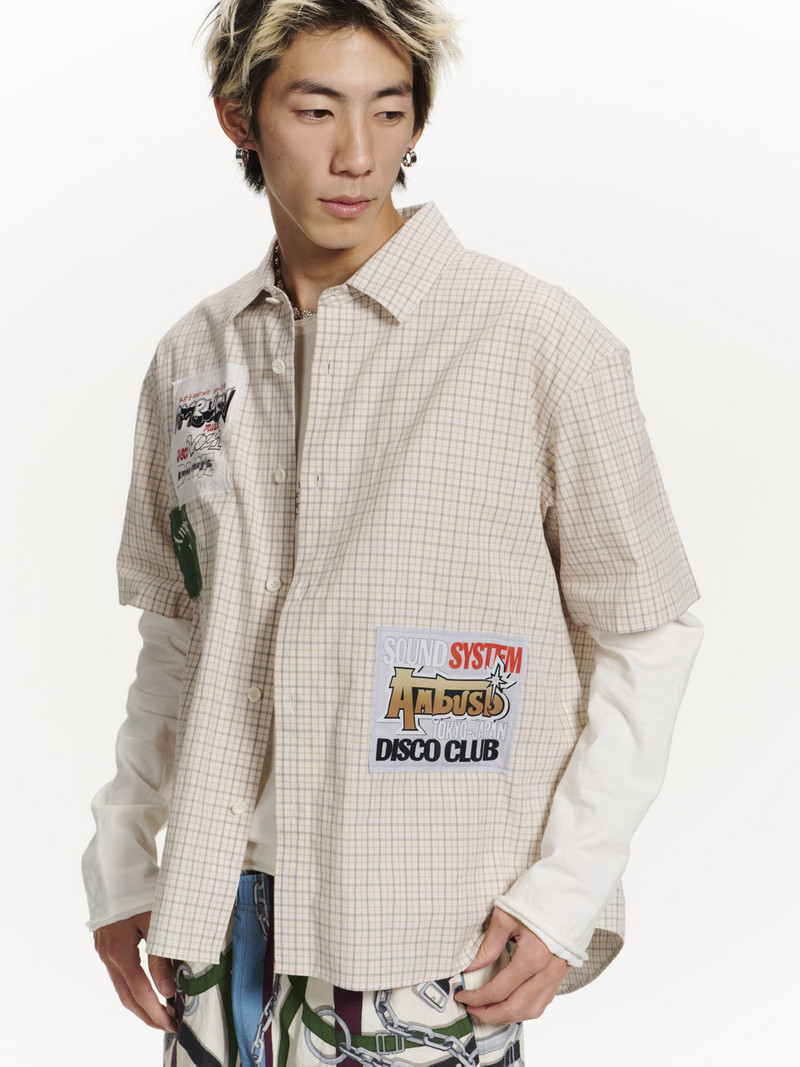 PATCHWORK CHECK SHORT SLEEVE SHIRT 7