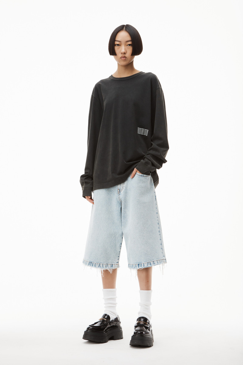 Alexander Wang LONG-SLEEVE TEE IN ACID WASH COTTON outlook