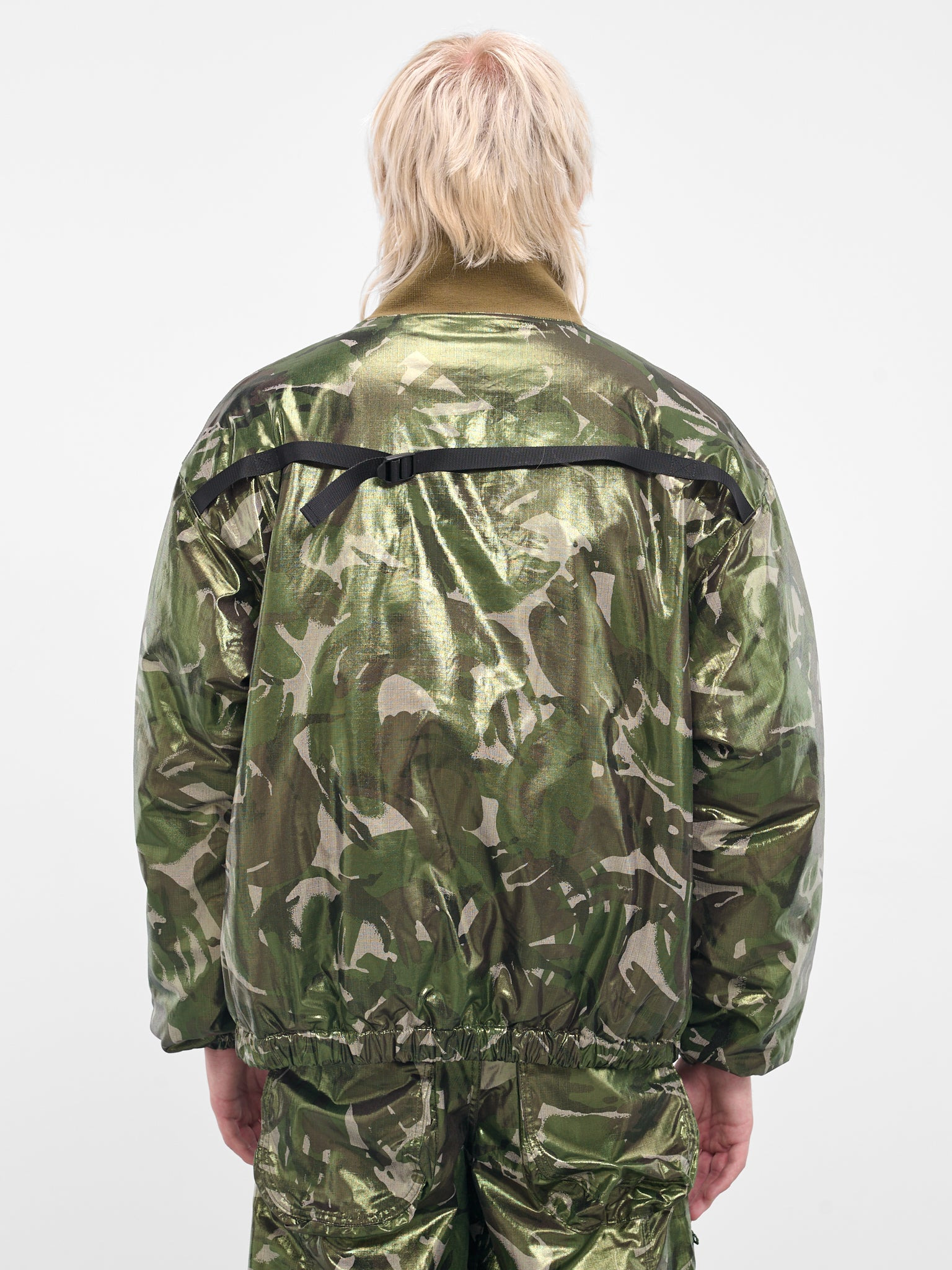 Green Coated Camo Bomber Jacket - 3