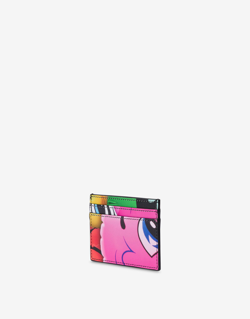Moschino INFLATABLE ANIMALS CALFSKIN CARD HOLDER outlook