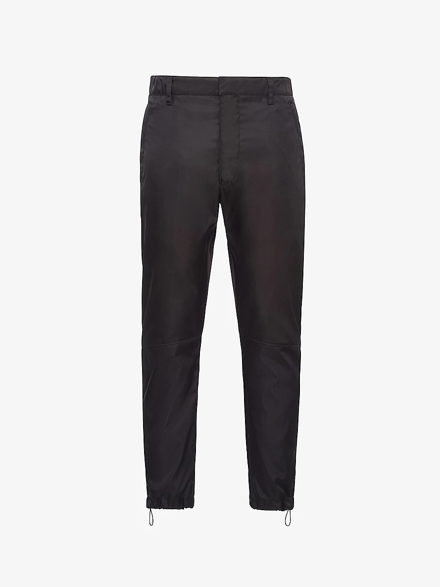 Brand-plaque drawstring-hem skinny-fit slim-leg Re-Nylon trousers - 1