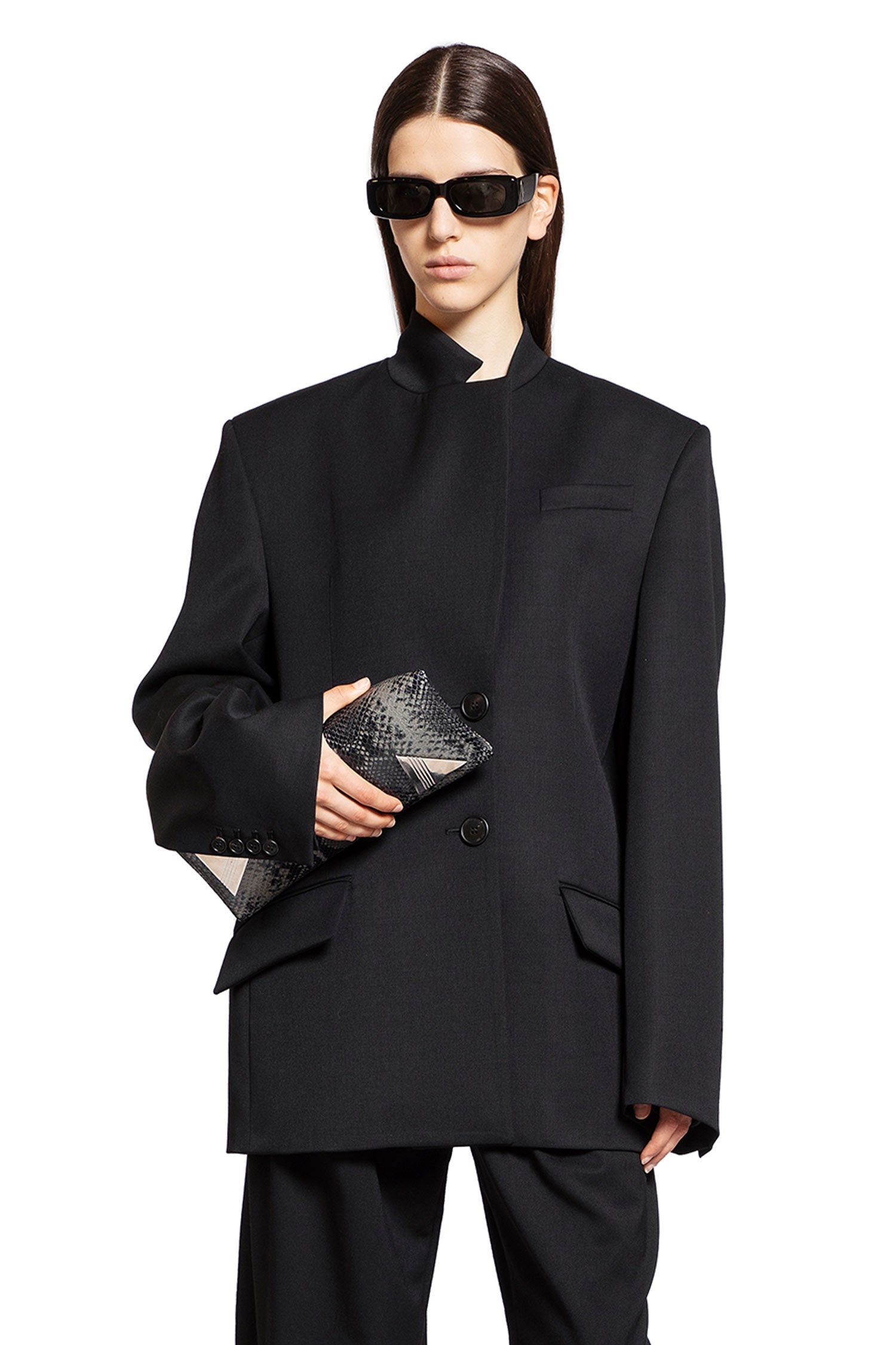 ジャケット THE ATTICO WOOL GABARDINE BLAZER (251WCG00084 WWW065AA081) THE ATTICO Wool-Gabardine-Blazer | antonioli | REVERSIBLE