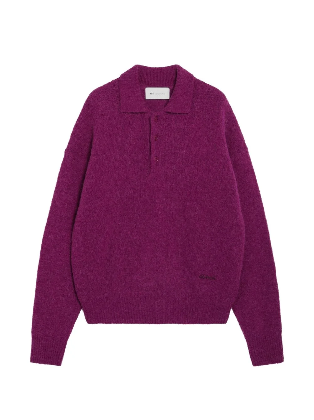 brushed-knit polo sweater - 1