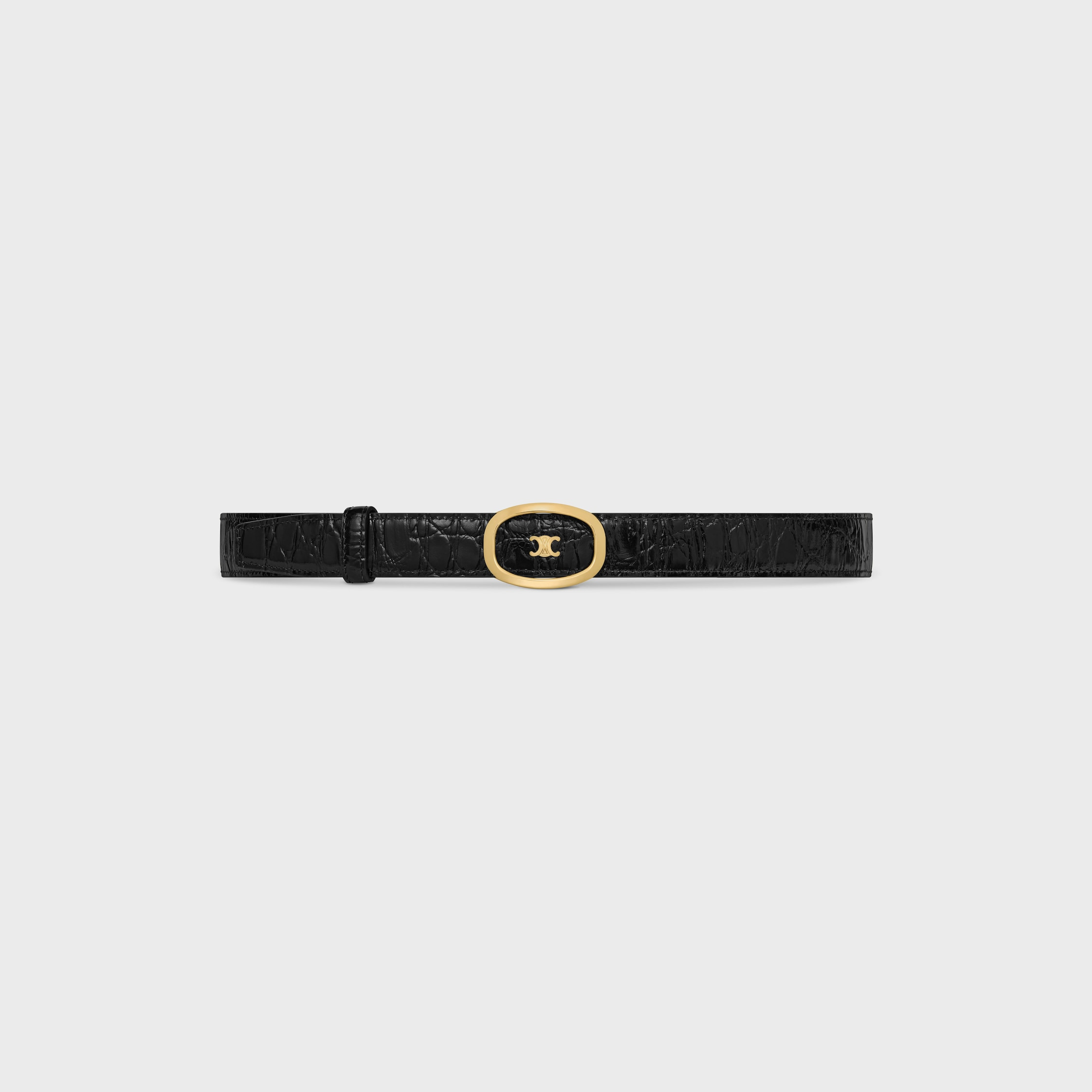 Medium 25MM Reversible Celine Alix Belt  IN PYTHON EMBOSSED CALFSKIN & CROCODILE EMBOSSED CALFSKIN - 4